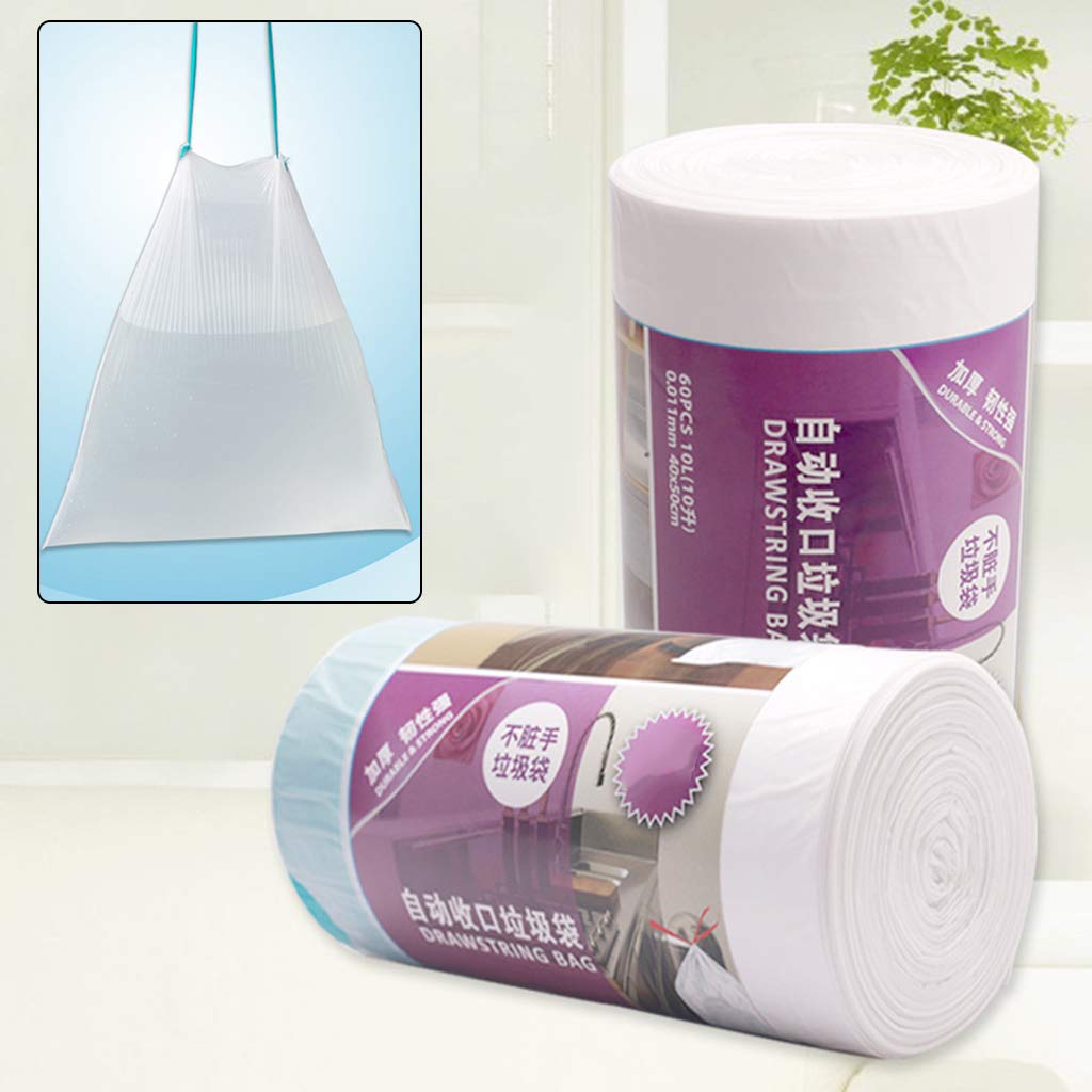 Automatic Sealing Kitchen Garbage Bags - Strong Clear Plastic Trash Bags for Household Waste, 3 Rolls - Perfect for Kitchen, Bathroom & Office Disposal