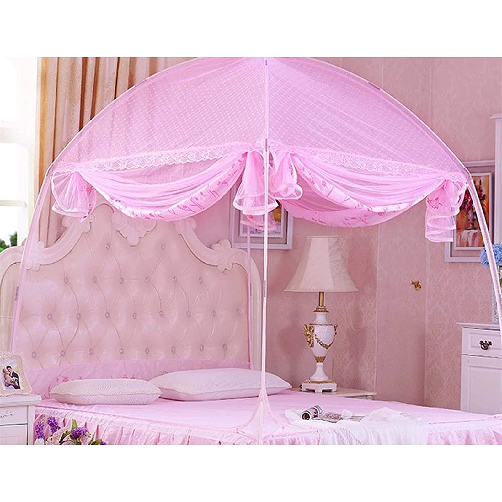 CHLDDHC Pop Up Mosquito Net Tent - Foldable Bed Canopy with Full Bottom for Kids & Adults - Perfect for Bedroom Decor, Camping, Travel & Outdoor Protection