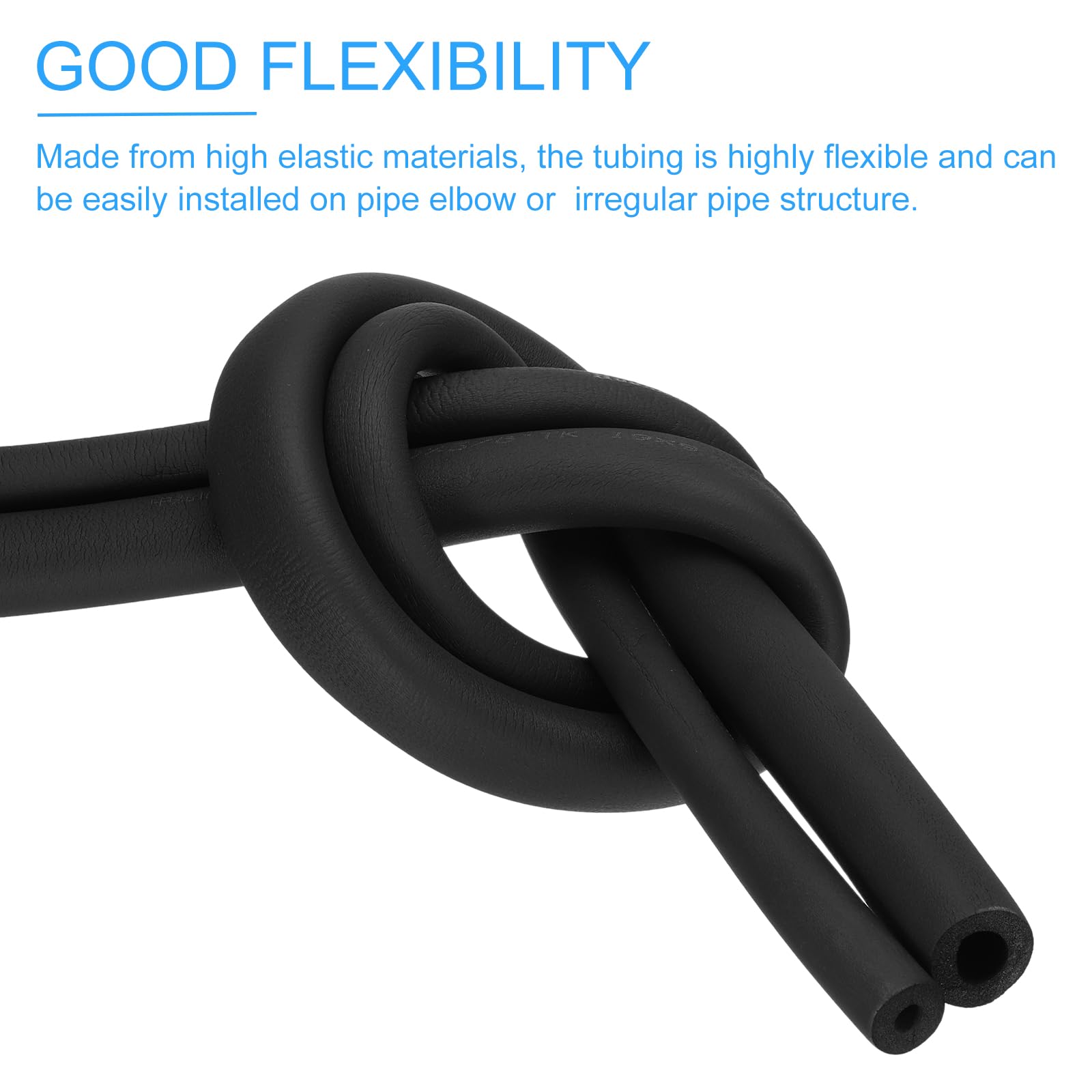 PATIKIL 2 Inch (51mm) ID x 6 Feet Pipe Insulation Foam Tube - HVAC Pipe Cover Wrap Roll, Air Conditioner Insulation Tubing with Handle Grip for Home, Garage & Workshop Pipe Protection