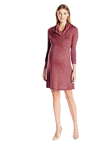 Michael Stars Women's Maternity Shine Cowl Neck Dress - Soft Stretch Pregnancy Dress for Baby Shower, Maternity Photos & Special Occasions