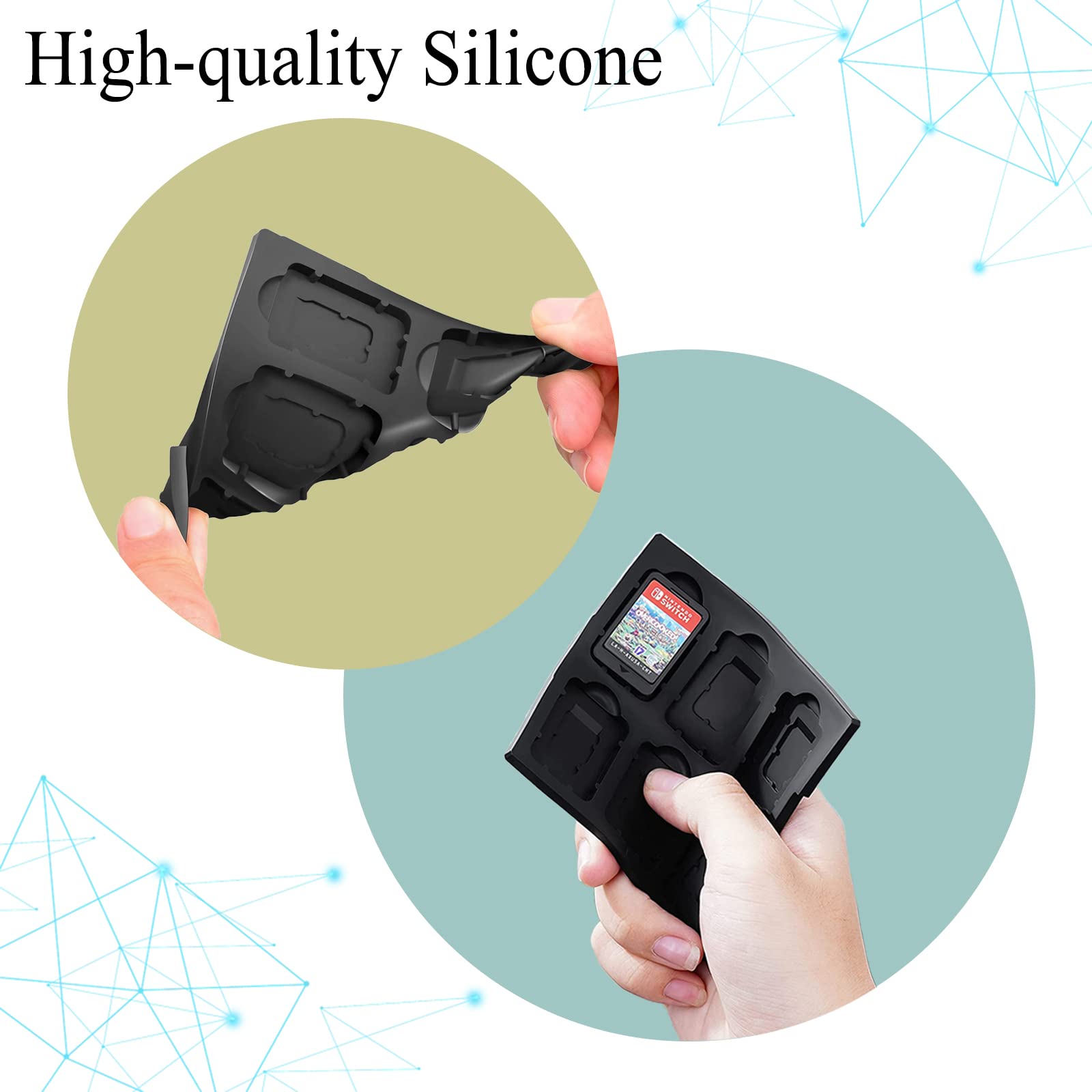Nintendo Switch Game Card Holder - 12 Slot Portable Thin Hard Storage Case for Switch Games with Gift Key Ring Sword (Question Mark) - Perfect for Travel, Gaming Parties & Organizing Your Game Collection
