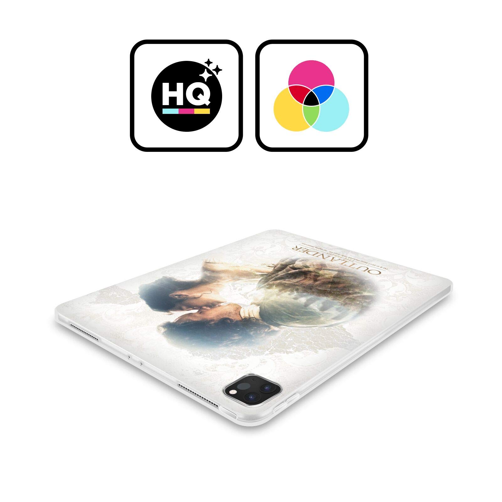 Head Case Designs Officially Licensed Outlander Claire & Jamie Kiss Portraits Soft Gel Case for Samsung Galaxy Tab S8 Ultra - Perfect for Fans, Travel & Show-Themed Protection