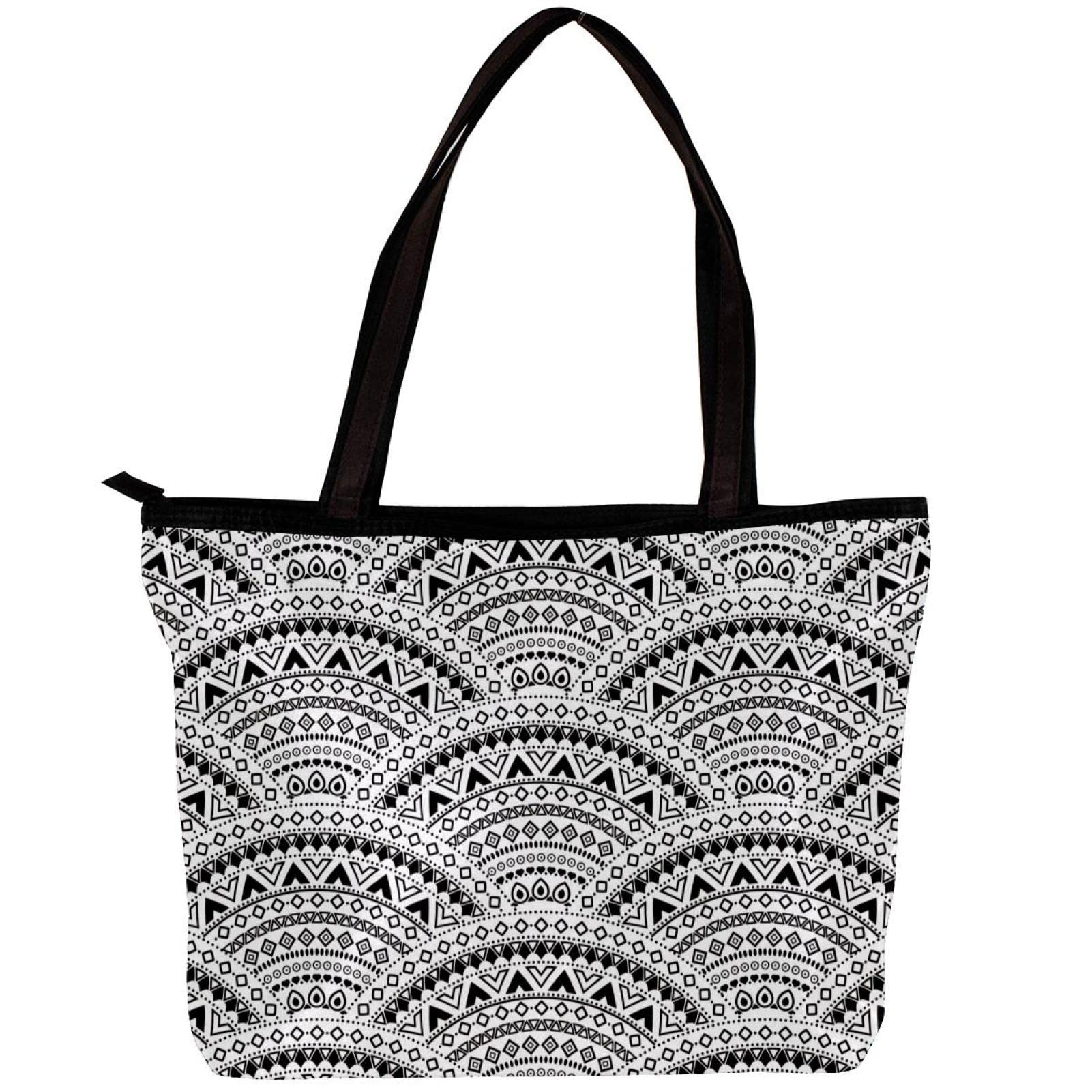 Stylish Indian Mandala Psychedelic Tote Shoulder Bag for Women - Lightweight & Spacious with Inner Pouch - Perfect for Beach, Shopping & Boho Fashion