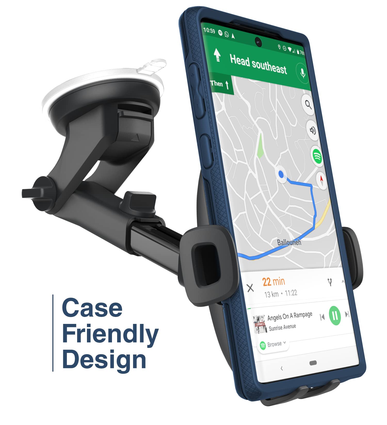 Universal Phone Car Mount Holder for Samsung Galaxy S9/S10/S20/S21/S22/S23/S24 Ultra/Plus - Windshield & Dashboard Compatible - Perfect for GPS Navigation & Hands-Free Driving