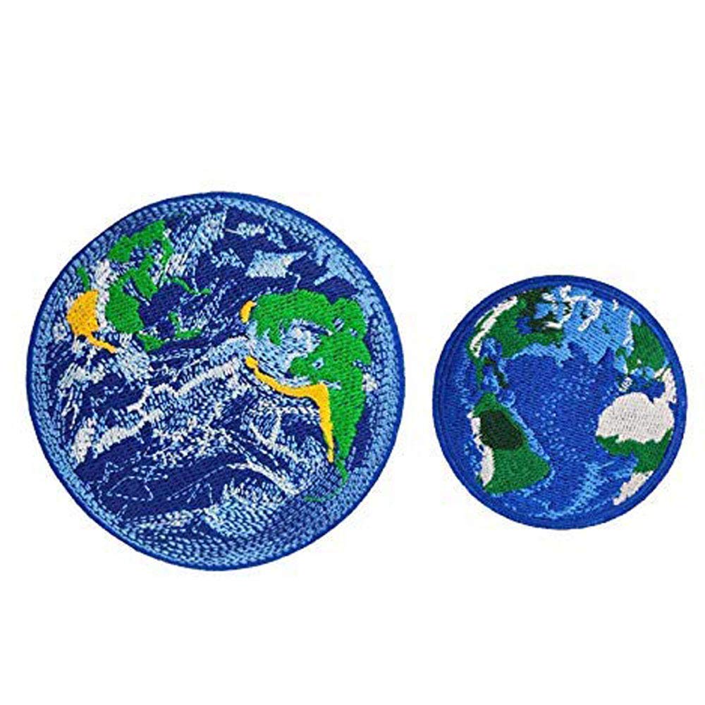 Planet Earth Embroidered Iron On Patches - Cute DIY Sewing Patches for Jackets, Backpacks & Jeans - Perfect for Customizing Clothes & Accessories