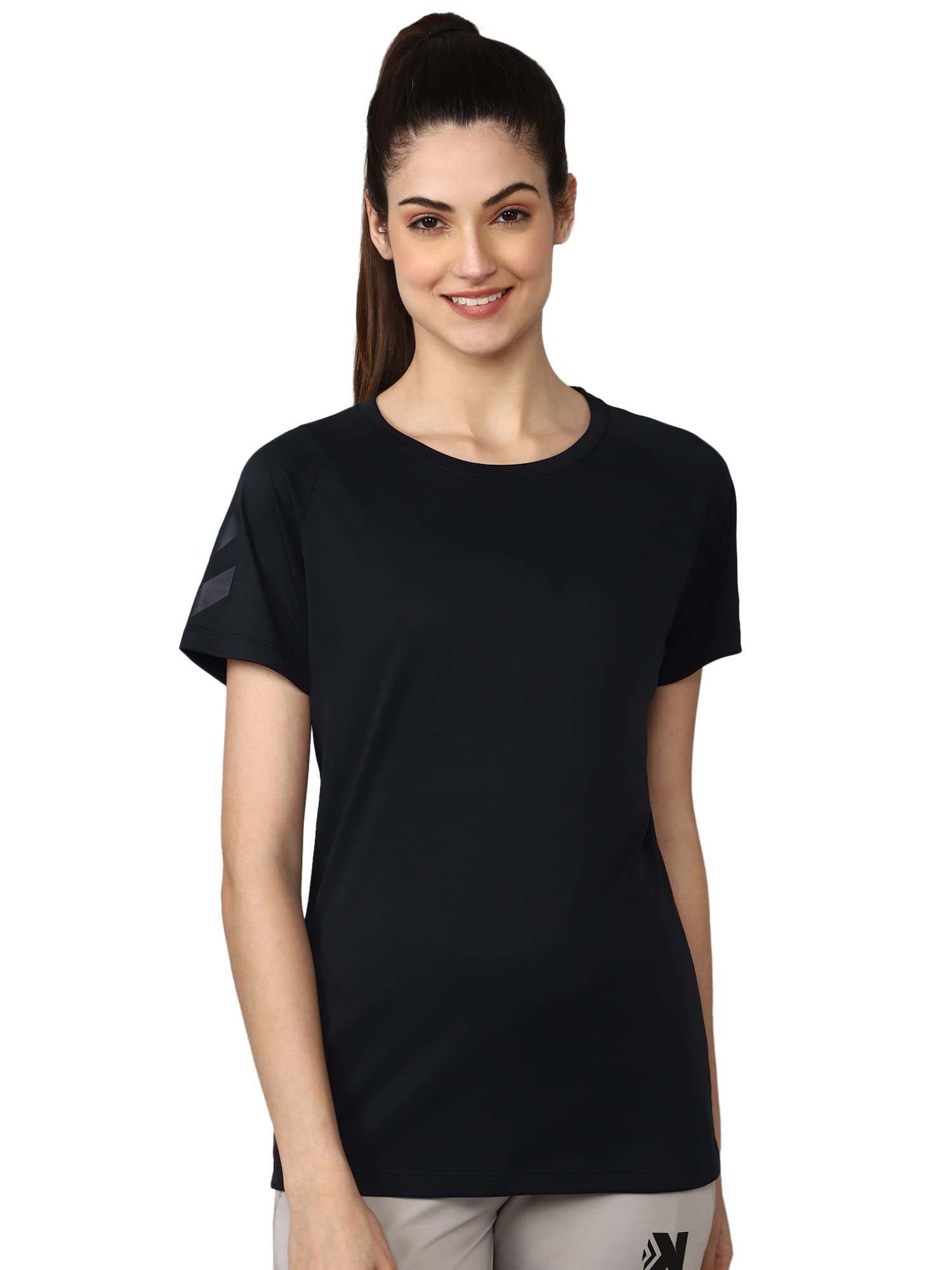 hummel Women's Polyester T-Shirt - Comfortable Casual Short Sleeve Top for Everyday Wear, Gym & Outdoor Activities