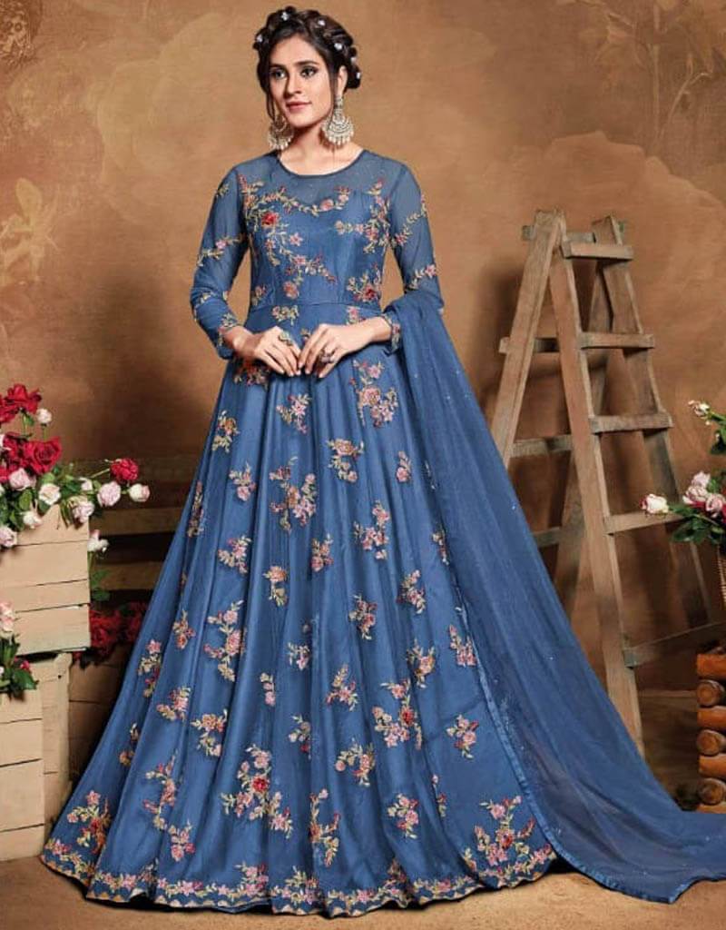 Butterfly Net Pigeon Suit Anarkali Bottom Set - Elegant Indian Ethnic Wear for Women | Perfect for Weddings, Festivals & Special Occasions