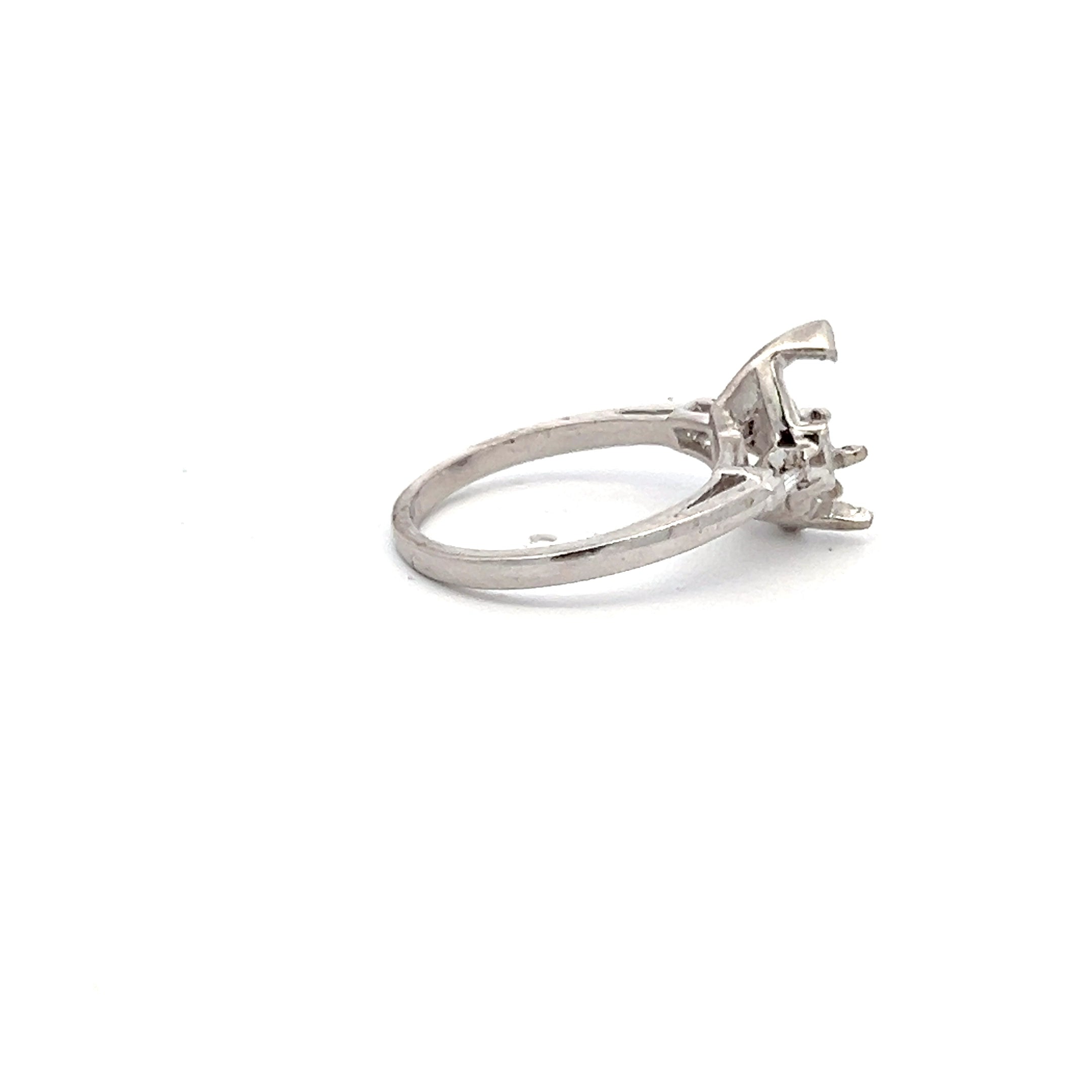 0.06 Carat Baguette Diamond Engagement Ring in 14K White Gold - Elegant Wedding Band for Women, Perfect for Proposals & Anniversaries