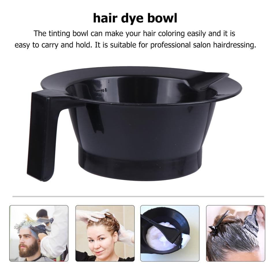 4Pcs Black Plastic Hair Color Mixing Bowls - Salon Styling & Hairdressing Tint Bowls for Professional Hair Dye Application | Perfect for At-Home Coloring & Salon Use