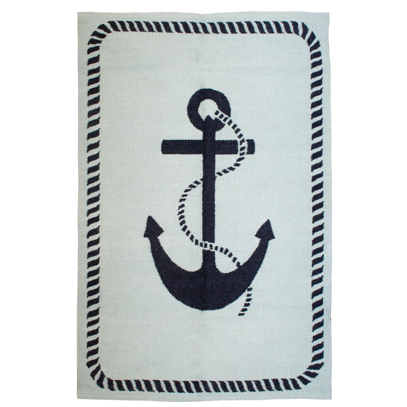 Junior Anchor Flatweave Rug - Soft Non-Slip Kids Room Rug, Playroom & Nursery Floor Mat - Perfect for Children's Bedroom, Daycare & Play Areas