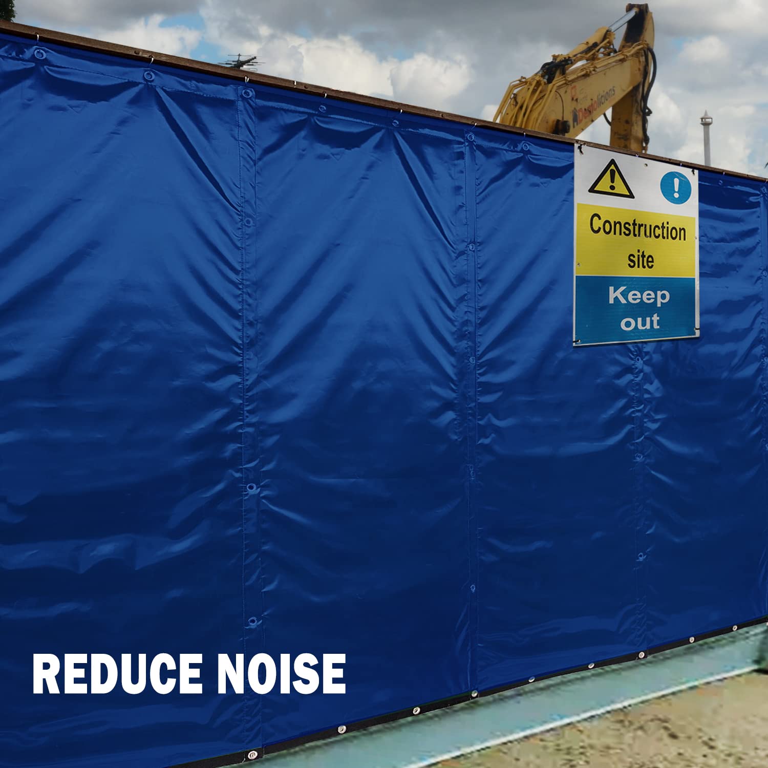 Soundproof Blanket - 39.3”x78.7” Noise Reduction Privacy Screen for Construction, Outdoor & Indoor Use - Acoustic Insulation Barrier for Studios, Offices & Home Theaters (Blue, 1 Pack)