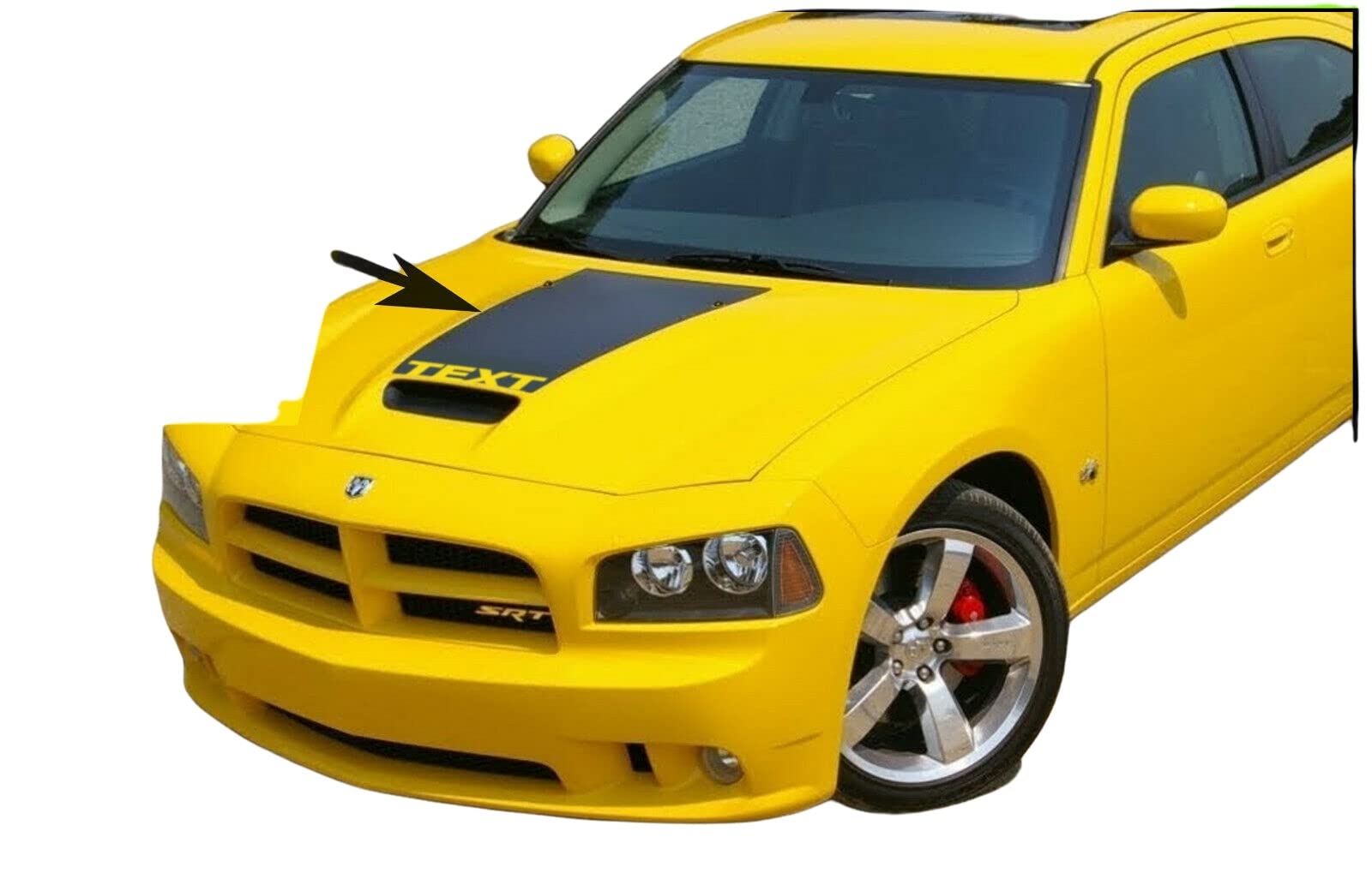 **Matte Black Hood Scoop Racing Stripe Decal for Dodge Charger - High-Quality Car Hood Graphic - Custom Racing Stripes for Front Hood - Perfect for Street Racing & Car Shows**