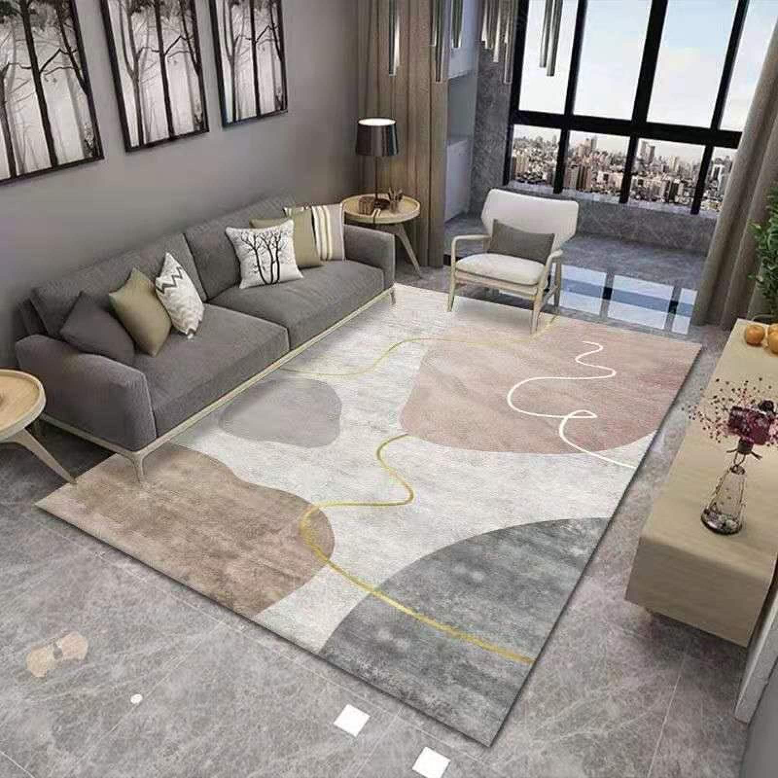Modern Irregular Print Area Rug - Soft, Non-Slip & Comfortable 6x8ft Living Room Rug for Bedroom, Office & Home Decor | Perfect for Cozy Spaces, Family Gatherings & Workspace Accents