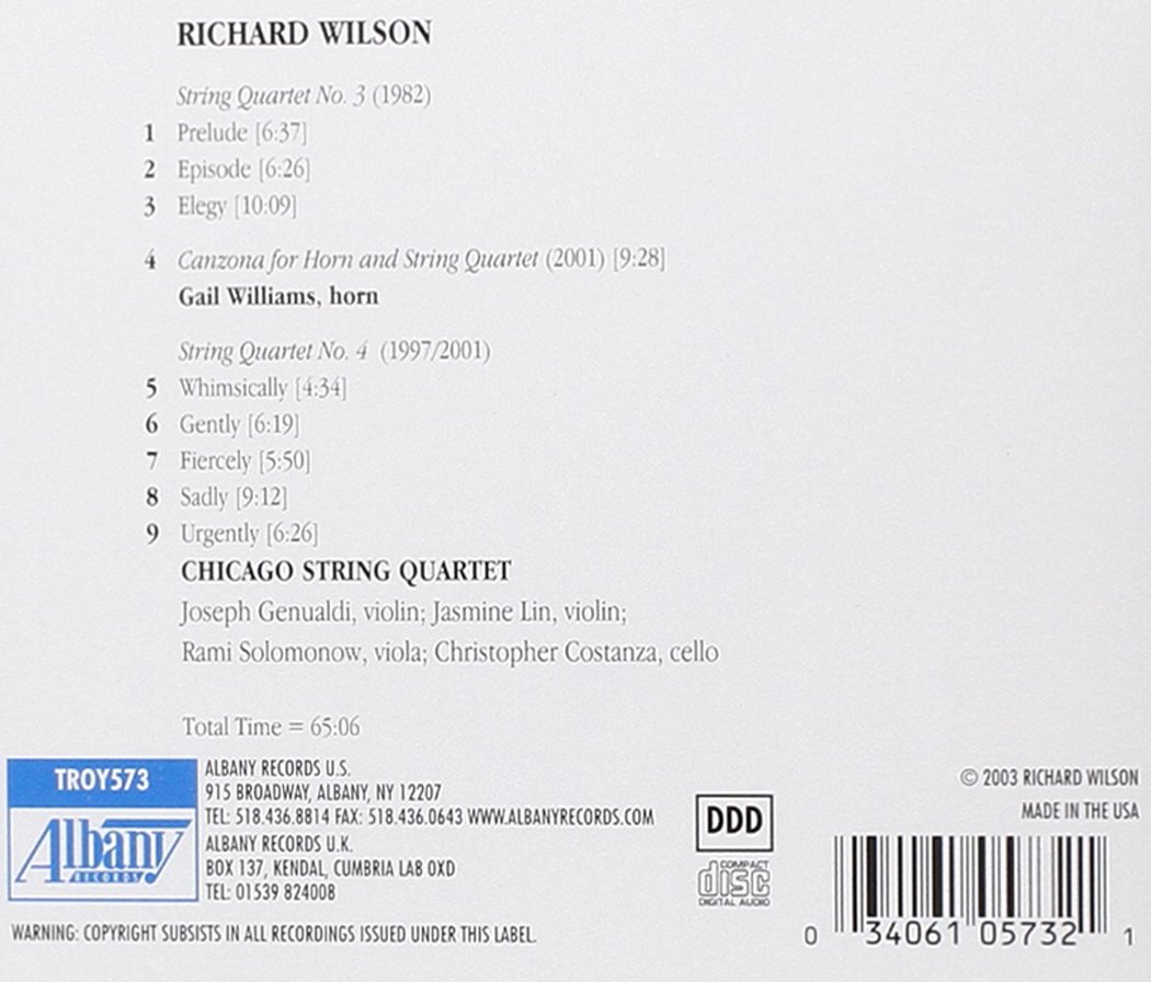 Richard Wilson String Quartets Nos. 3 & 4 - Canzona for Horn and String Quartet | Classical Chamber Music for Concerts, Weddings & Relaxation