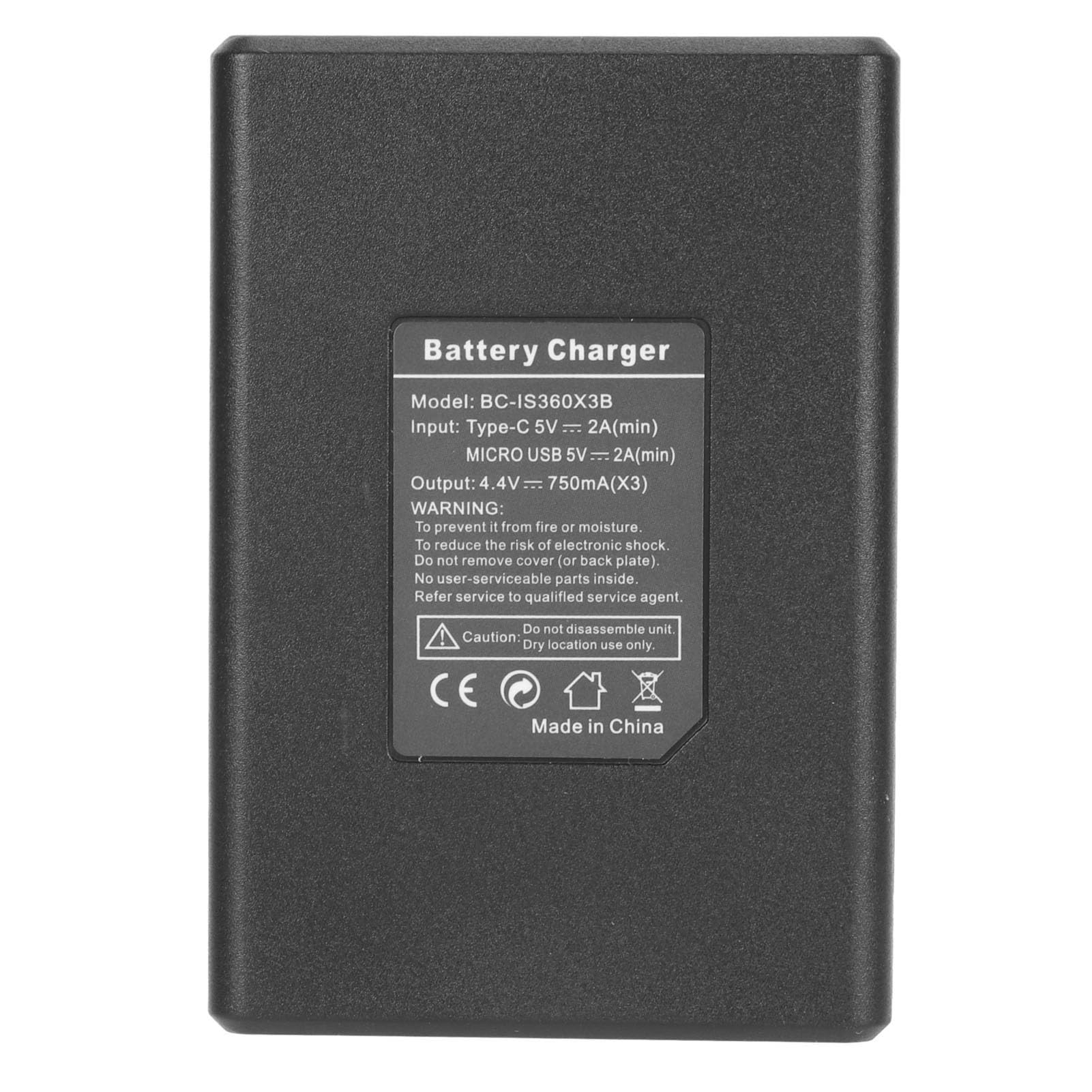 Insta 360 X3 Fast Charger with 3 Slots - USB-C Charging Cable & Extra Batteries Included - LED Display for Quick Charging | Perfect for Travel, Vlogging & Outdoor Adventures