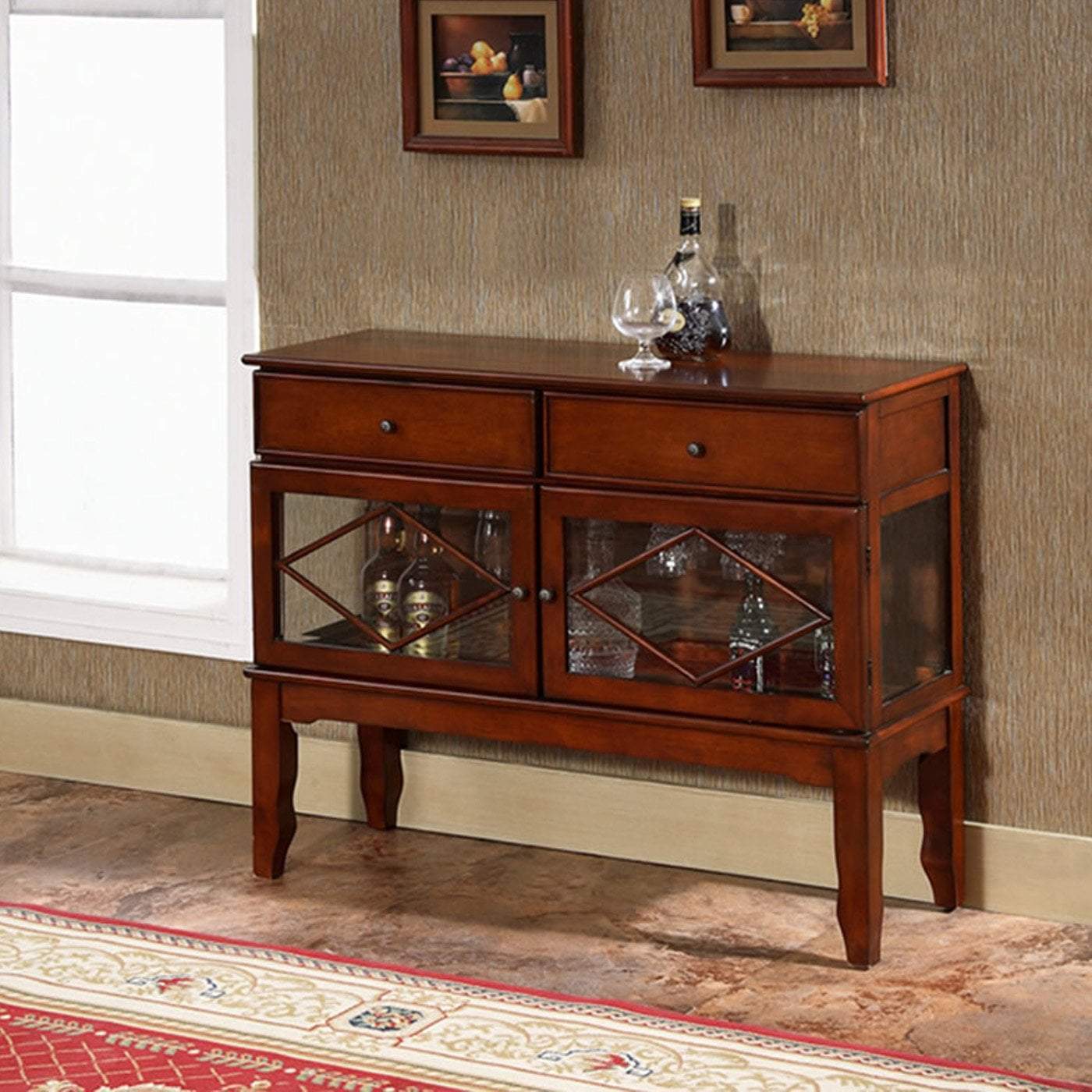 Premium Solid Cedar Buffet Cabinet - Rustic Wood Sideboard for Dining Room, Kitchen Storage & Home Decor | Perfect for Entertaining, Display & Organization