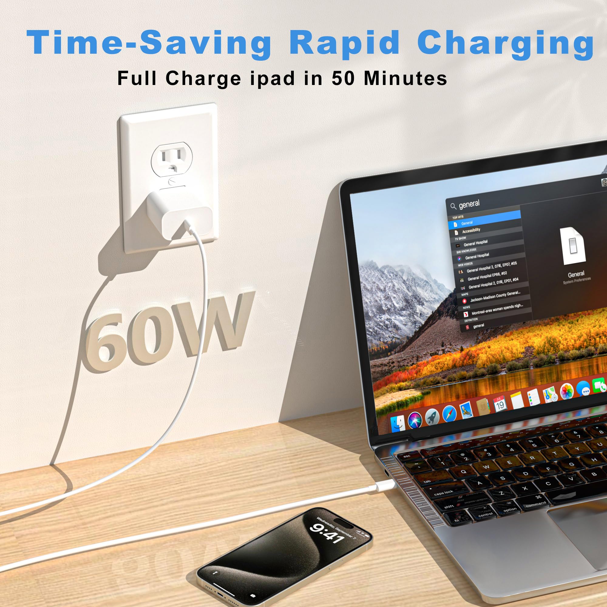 5-Pack 60W USB C to USB C Fast Charging Cable (1M) - Compatible with iPhone 16/15 Series, iPad Pro/Air/Mini, MacBook Air/Pro, Samsung Galaxy & Google Pixel - Perfect for Home, Office & Travel Charging