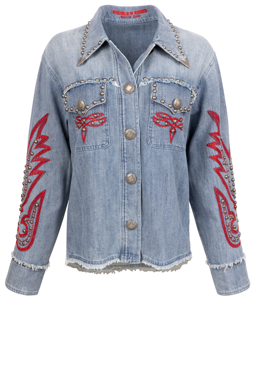 Double D Ranch You Go Gal Jacket - Western Denim Jacket for Women | Vintage Cowgirl Style | Perfect for Rodeo, Country Music Festivals & Outdoor Adventures