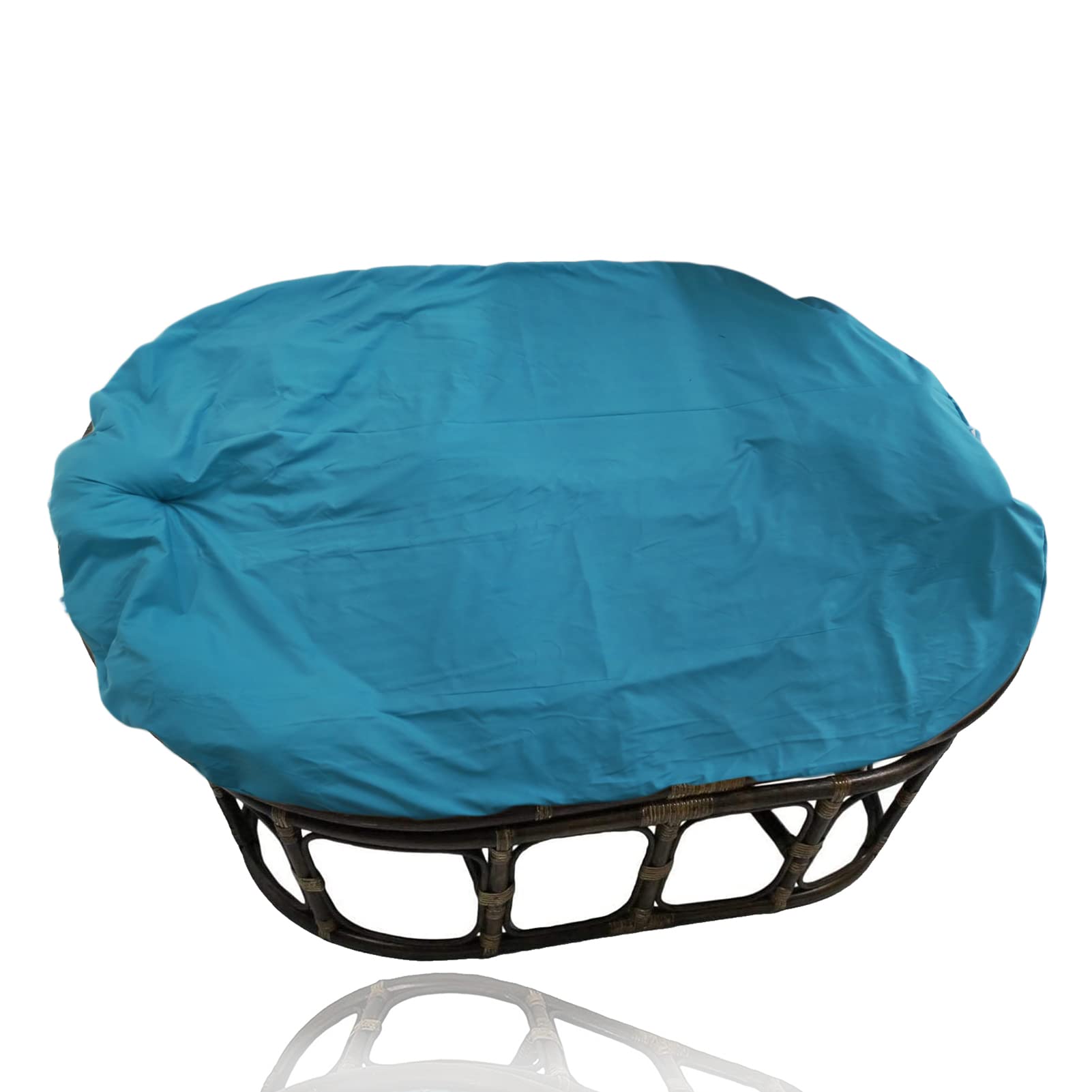 Premium Papasan Chair Cushion Cover Only - Machine Washable Zippered Slipcover for Overstuffed Double Papasan Chairs (Blue, 65 x 45 Inches) - Perfect for Indoor Lounging, Sunrooms & Cozy Reading Nooks