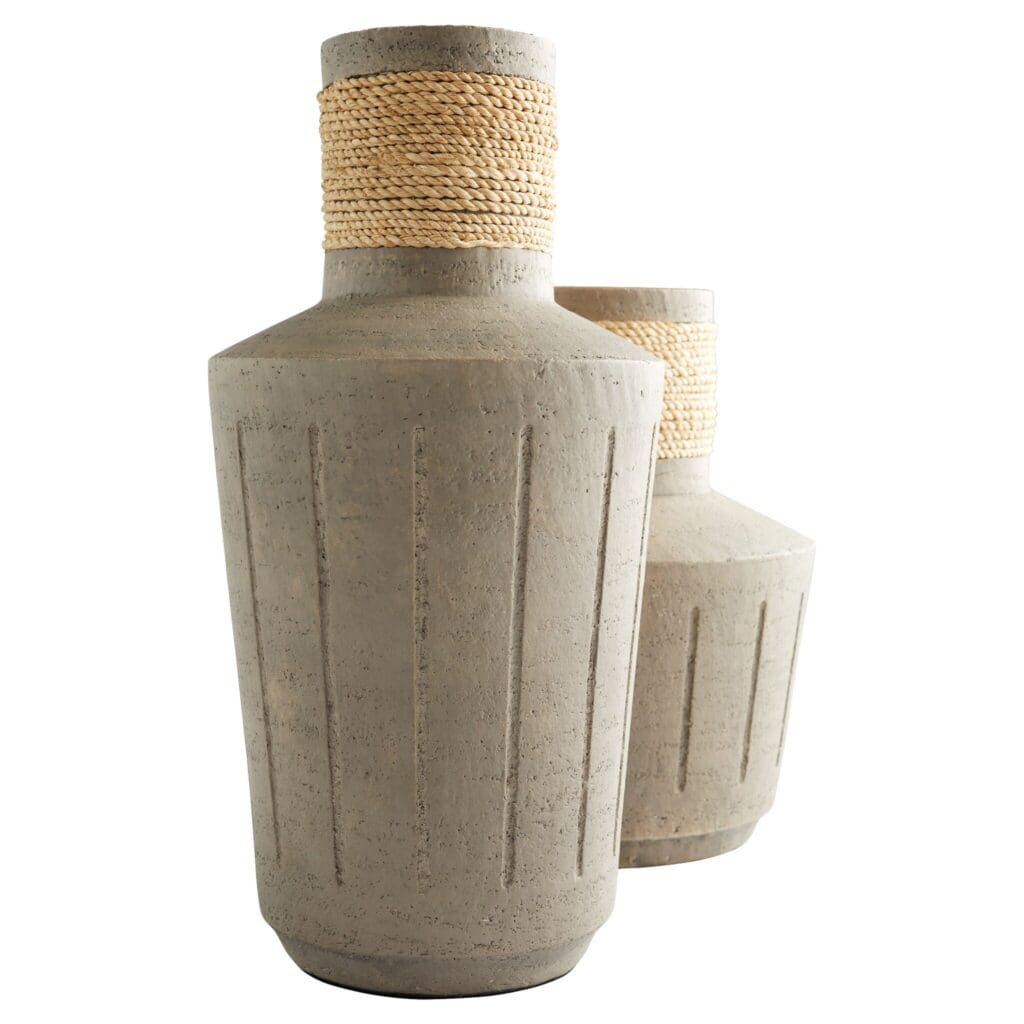 Cyan Design 11556 Hydria Vase - Natural Taupe Squat Ceramic Vase for Home Decor, Centerpiece, Wedding & Tabletop Display