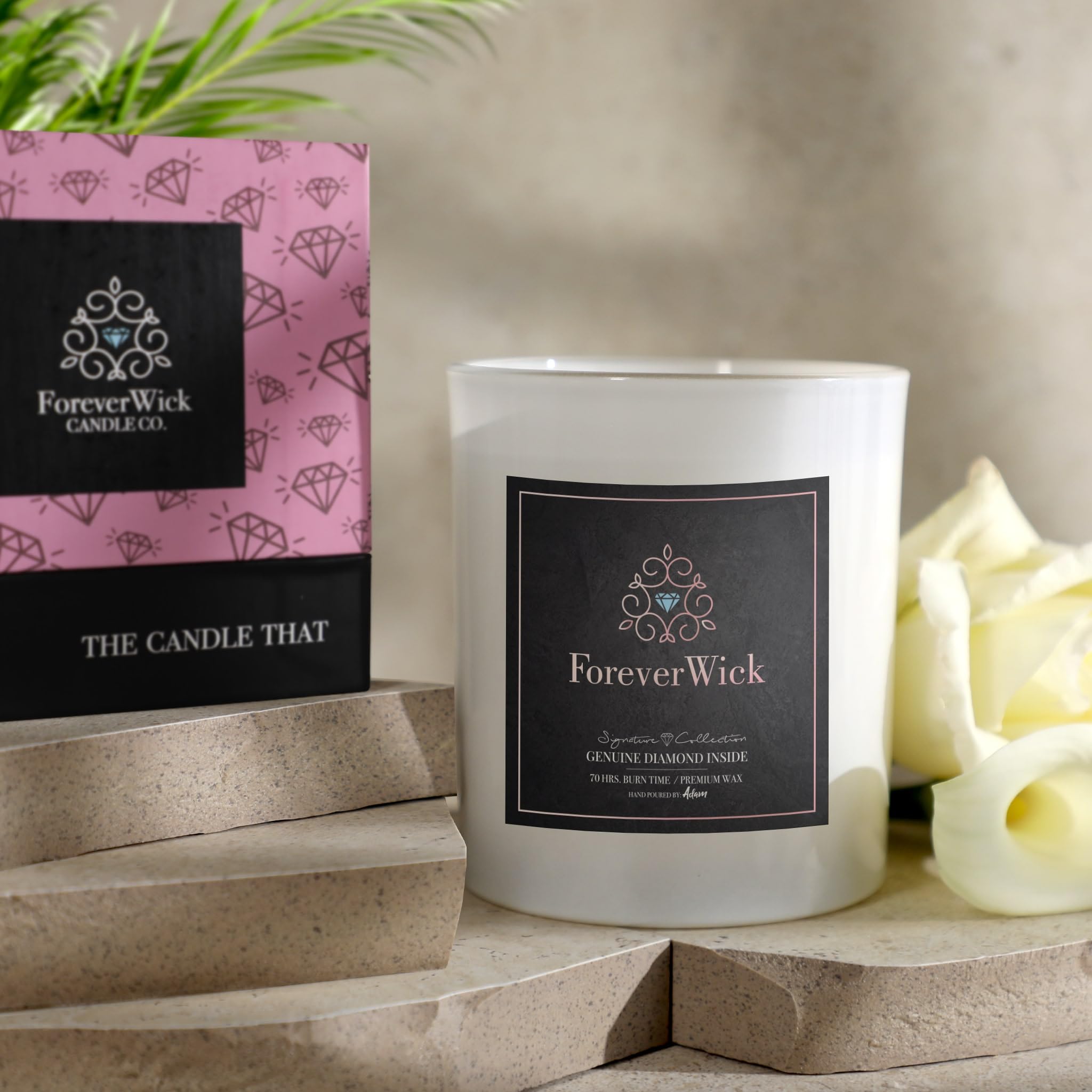 ForeverWick Surprise Candle with Real Diamond Inside - 14oz Scented Soy Candle Gift for Women, Anniversary & Romantic Occasions | All-Natural Organic Wax, 70-Hour Burn Time | Perfect for Birthday Gifts, Valentine's Day & Home Decor