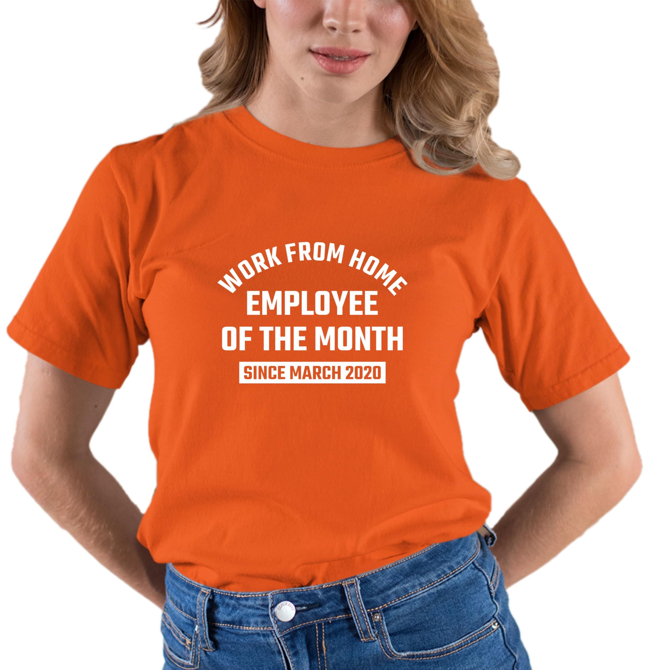 Funny Work from Home T-Shirt - Employee of The Month Since March 2020 - Comfortable Cotton Tee for Remote Workers, Office Humor & Casual Wear