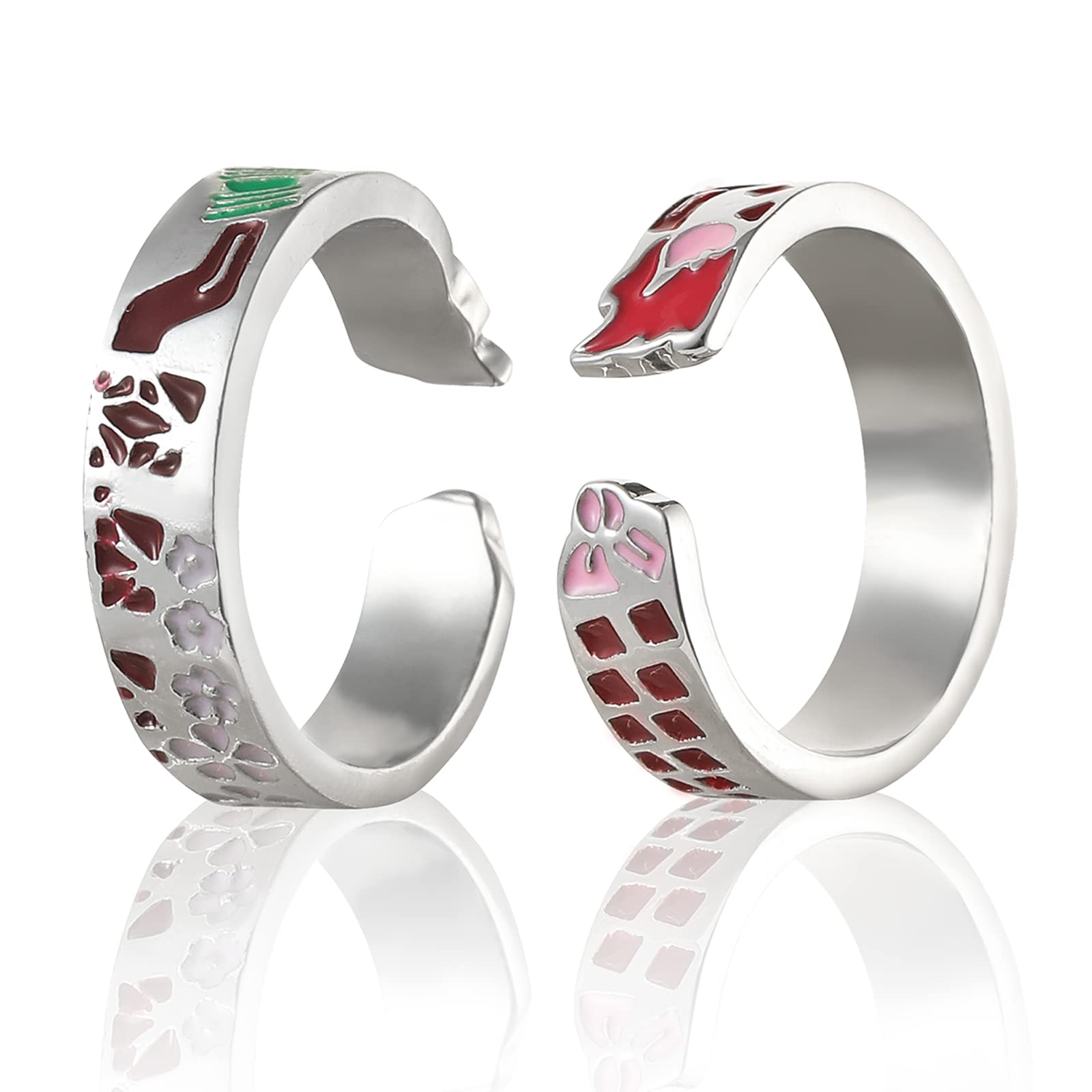 Demon Slayer Anime Adjustable Rings for Men & Women - High Quality Durable Handmade Cosplay Jewelry - Perfect for Halloween, Cosplay, and Anime Fans