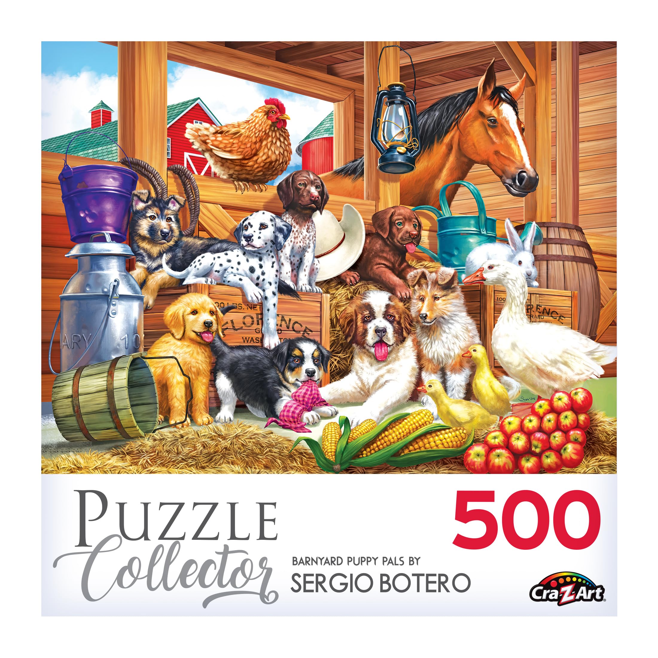 RoseArt 500 Piece Jigsaw Puzzle for Adults - Barnyard Puppy Pals Puzzle Collector Series - Perfect for Family Game Night & Stress Relief Activities