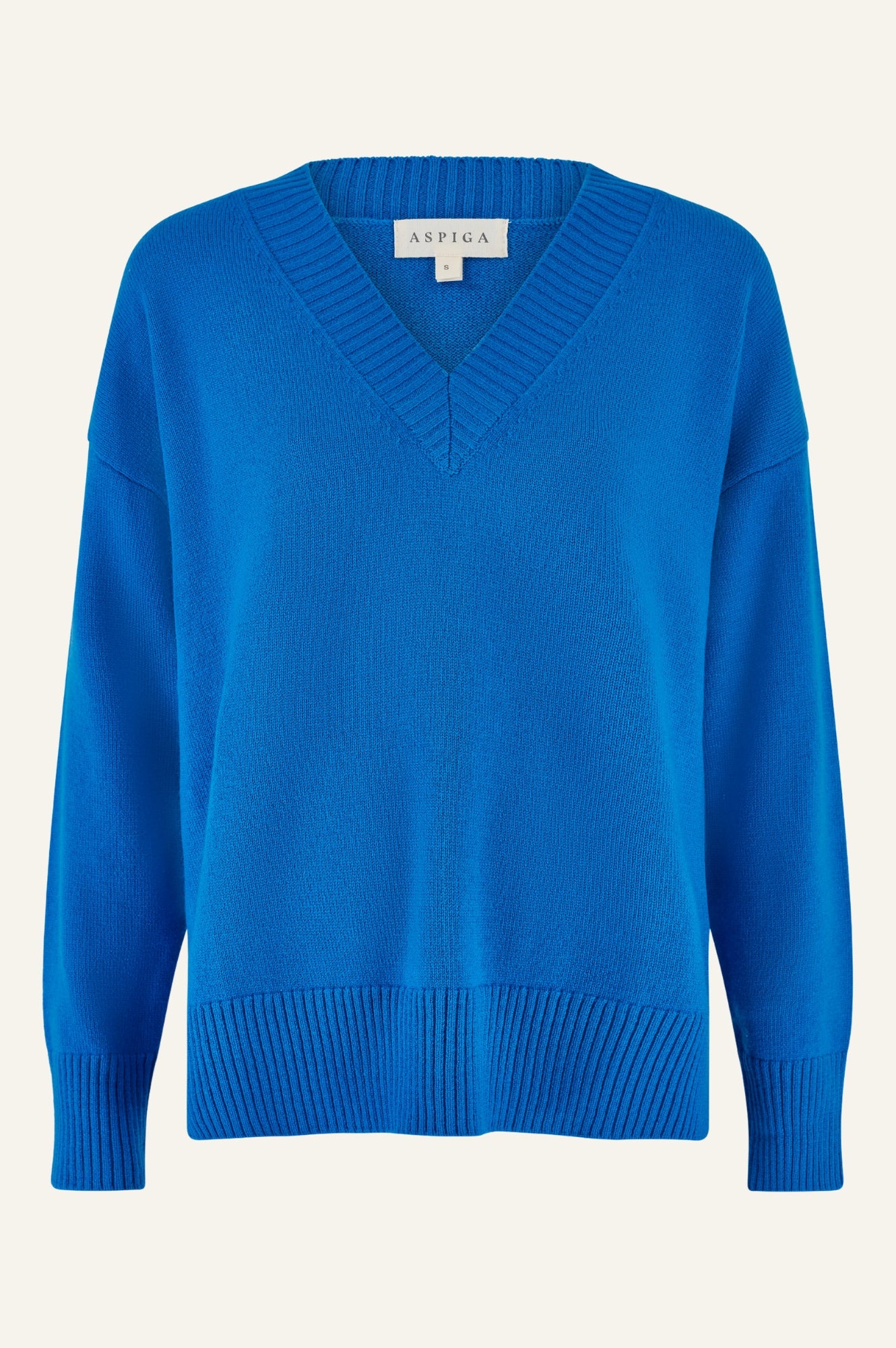 Premium Merino Wool Relaxed V-Neck Sweater for Women | Soft & Comfortable Blue Pullover | Perfect for Casual Wear, Office & Winter Outfits