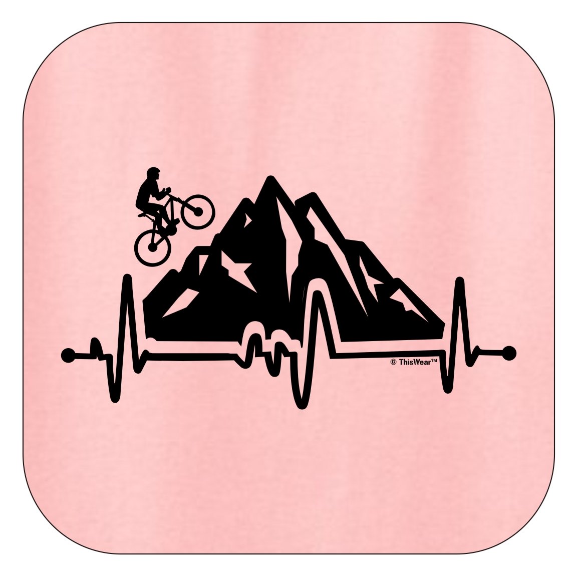 Cycling Gifts for Men & Women - Bike Heartbeat Mountain Biking Crewneck Sweatshirt - Perfect for Cyclists, Bikers & Outdoor Enthusiasts