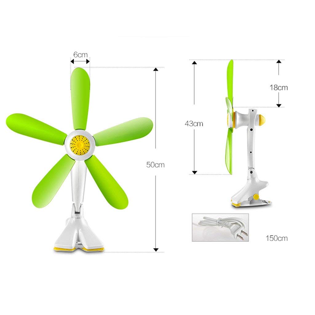 LXB Silent Mini Clip-on Fan with Switch - Portable Desk Fan for Home, Office, Dorm & Student Study | Multi-Scenario Cooling Solution (Green)