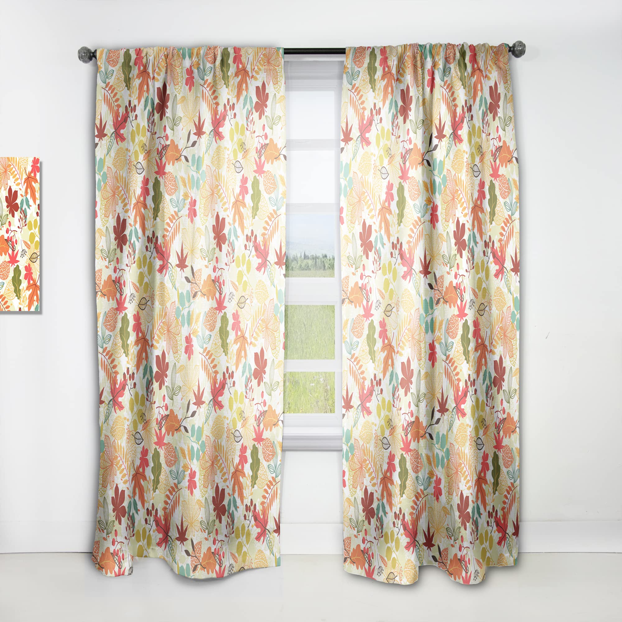 Stylish Thermal Insulated Curtains with Autumn Leaf Pattern - 52x120 Inch Single Panel for Bedroom & Living Room - Energy Saving Blackout Drapes for Home Decor & Cozy Atmosphere