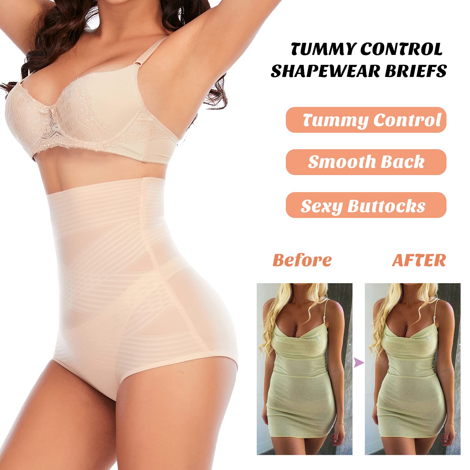 Werena High Waisted Tummy Control Shapewear for Women - Body Shaper Panties & Shaping Briefs - Perfect for Postpartum, Workout & Everyday Wear
