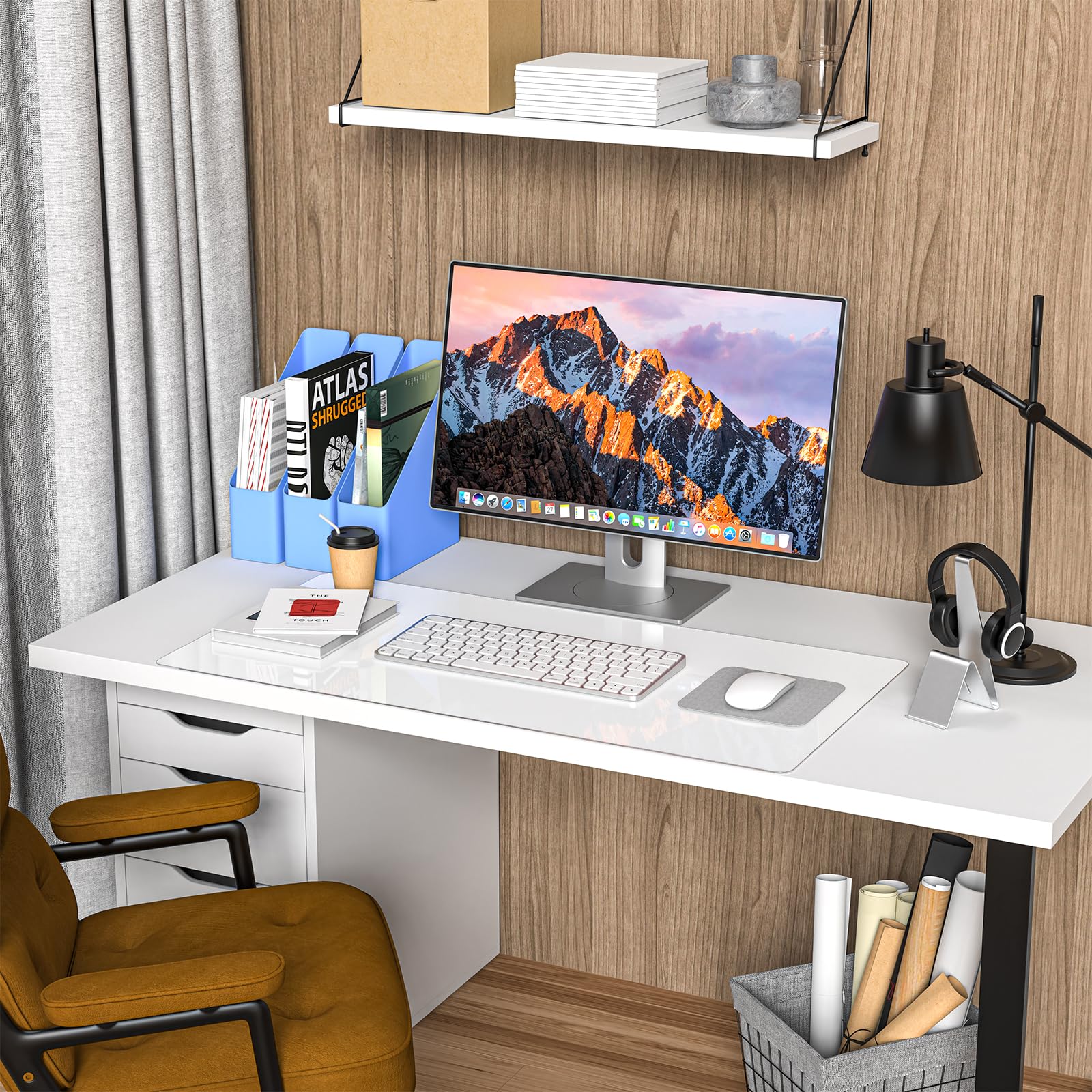 Premium Clear PVC Desk Mat - Non-Slip, Heat Resistant & Waterproof Transparent Desk Protector with Rounded Edges (35.4