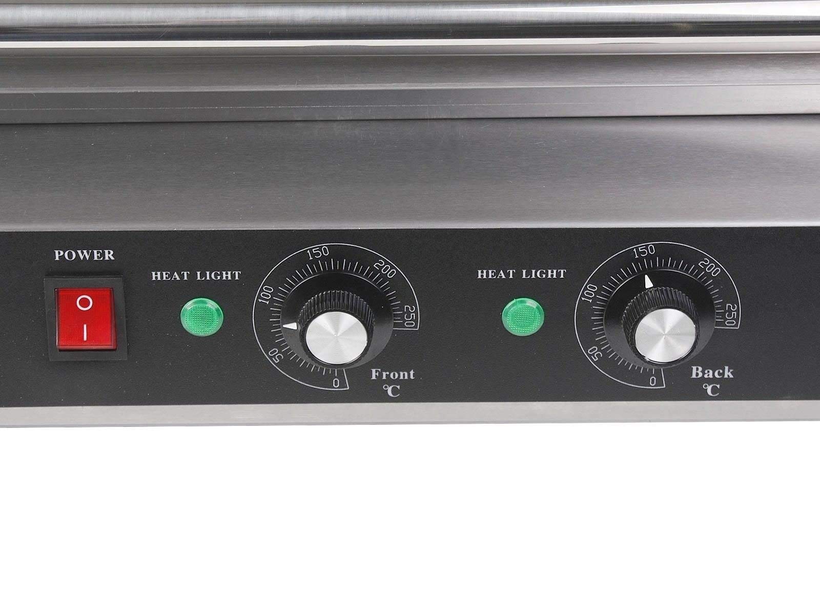 Commercial 18 Hot Dog Roller Grill Machine with Cover - 7 Stainless Steel Rollers for Hotdogs, Sausages & More - Perfect for Restaurants, Food Trucks & Concession Stands