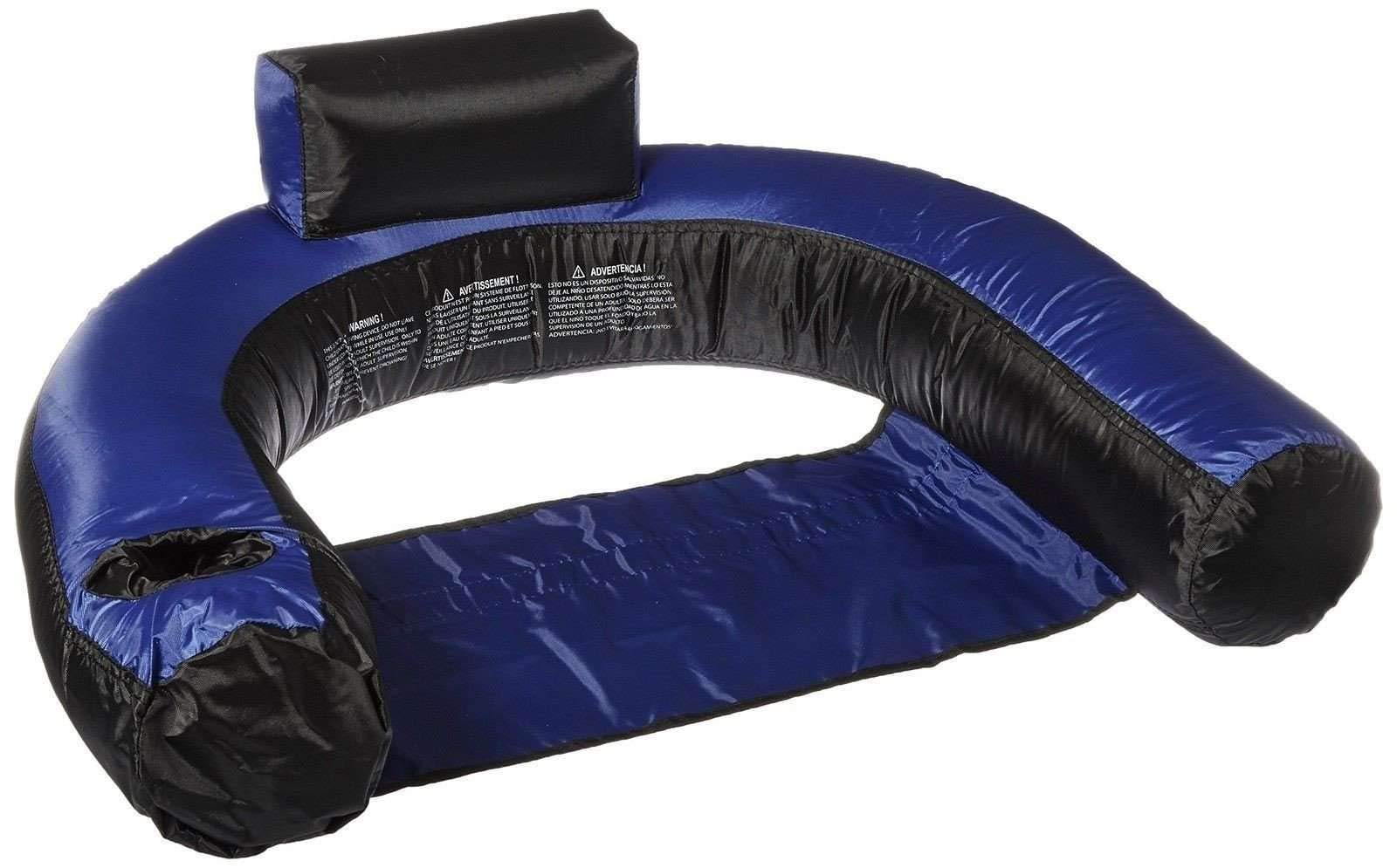 **2 Pack Inflatable Nylon Pool Floats with Floating Drink Holders - Perfect for Relaxing by the Pool, Beach, or Lake**
