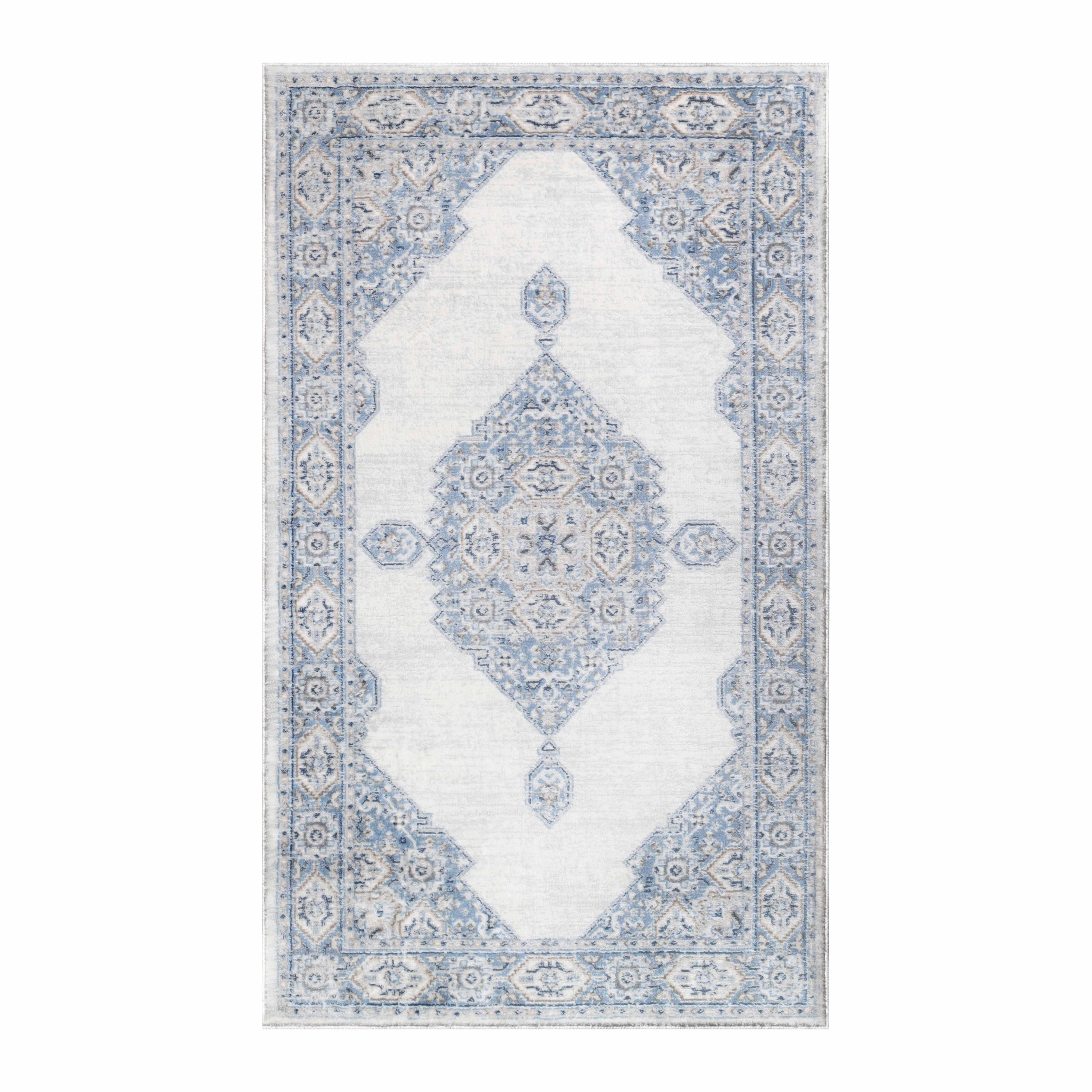 Kailani Modern Farmhouse Geometric Medallion Indoor Area Rug - Non-Slip Living Room Carpet, Bedroom Runner, Entryway Decor for Home & Office