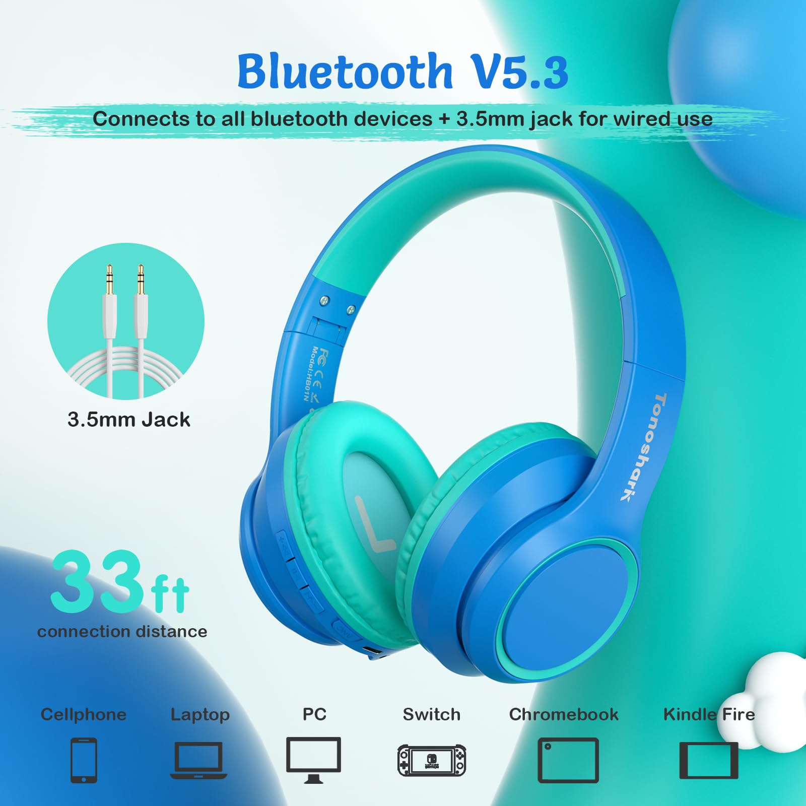 Kids Wireless Bluetooth Headphones with Active Noise Cancelling, 60H Playtime, Built-in Mic - Purple Over-Ear Headset for Home, School, Travel & Party (Includes Portable Case) - Perfect for Online Classes, Airplane Rides & Study Sessions