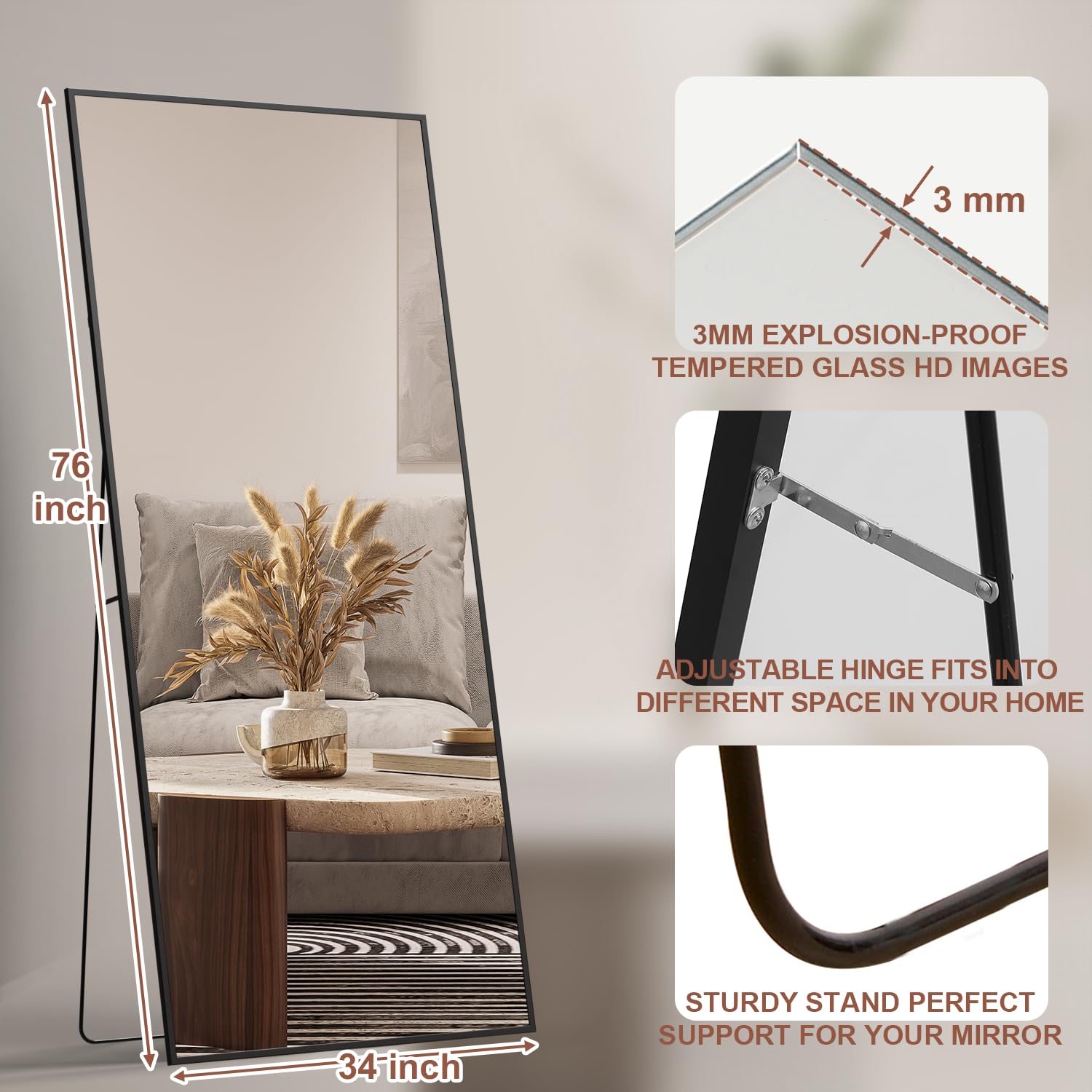 Full-Length Mirror with Stand - 60