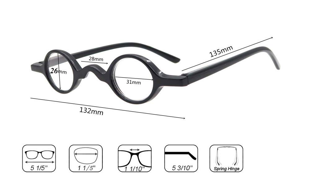 Retro Round Reading Glasses for Men & Women - Spring Hinge Readers 2.0 Magnification (2 Pairs - Leopard & Black) | Perfect for Reading Books, Using Phone & Computer Glasses