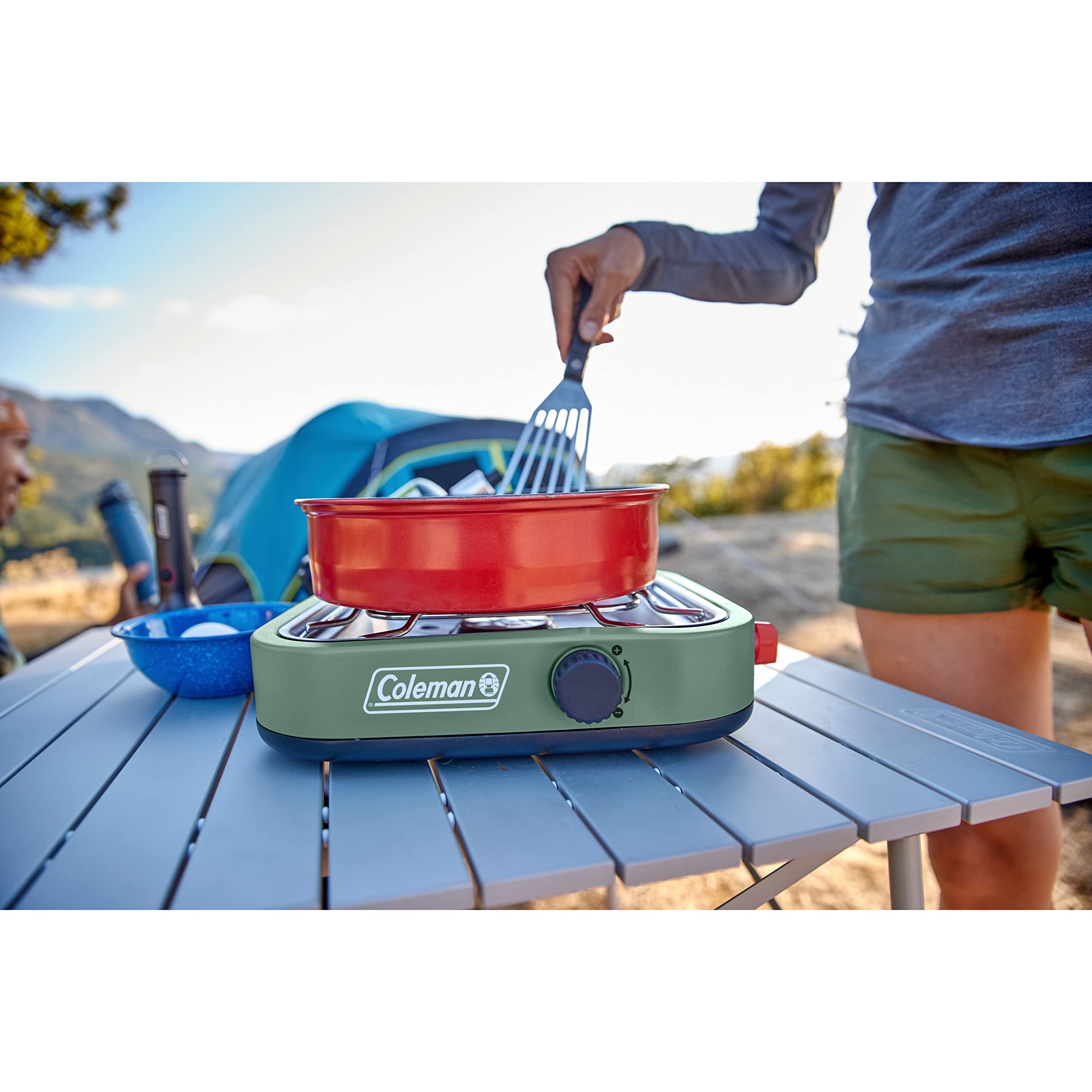Coleman Cascade 18 Portable Propane Camping Stove - 1 Burner Outdoor Cooking Stove for Camping, Backyard BBQ, Tailgating & Beach Cookouts | Perfect for Outdoor Adventures, Picnics & Festivals