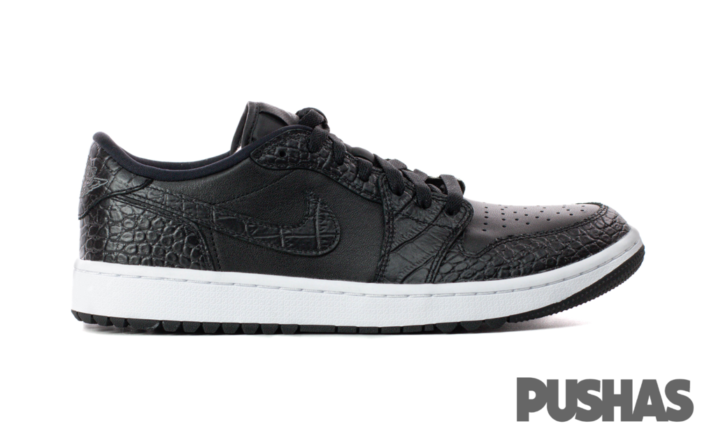 Air Jordan 1 Retro Low Golf Shoes 'Black Croc' (2023) - Men's Basketball-Inspired Golf Sneakers for Comfort & Style on the Course