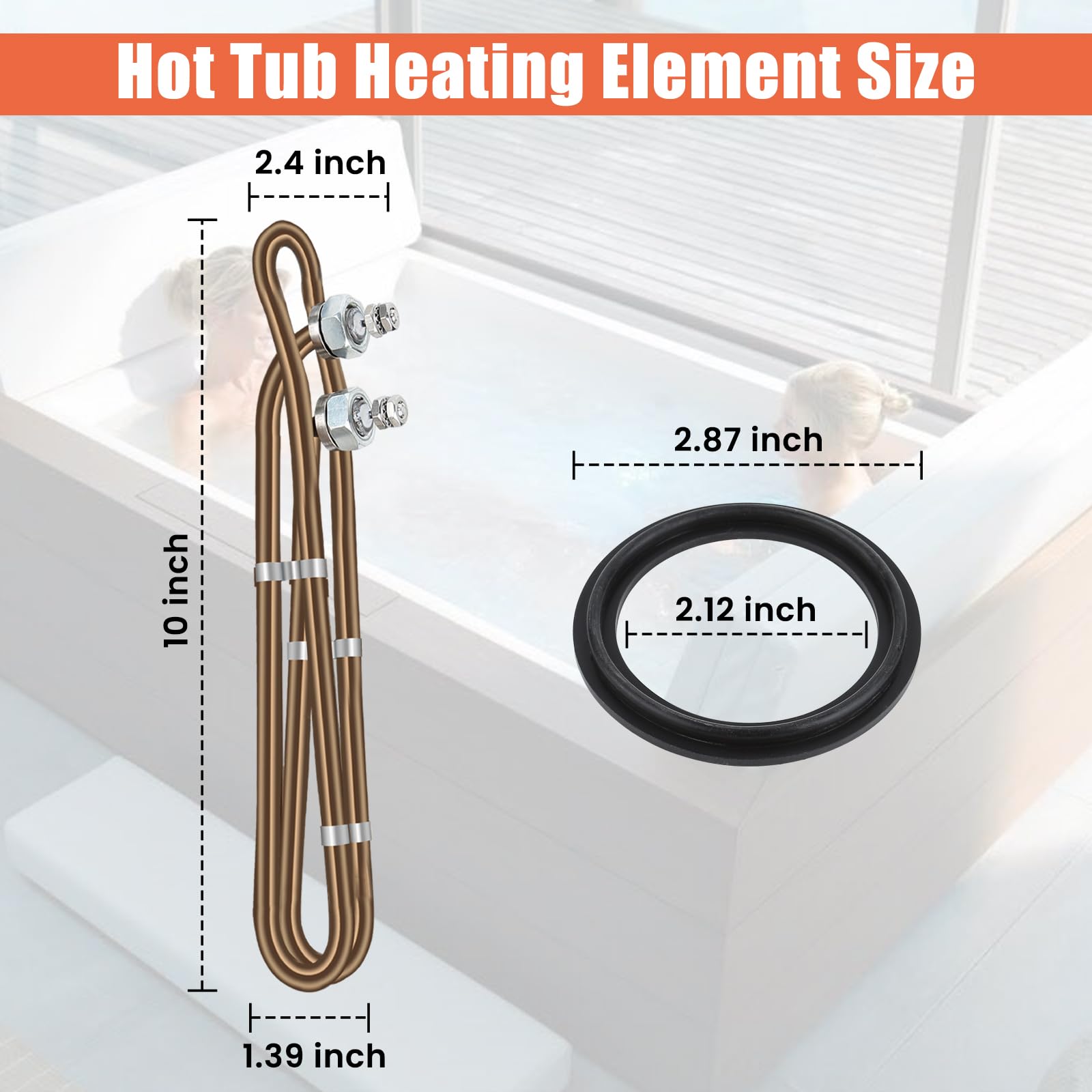 4kW 240V Titanium Hot Tub Heater Element - Universal Replacement for Balboa Spa Heater | Flo-Thru Design | Compatible with Most Electric Spa Heaters | Perfect for Hot Tub Maintenance & Winter Heating