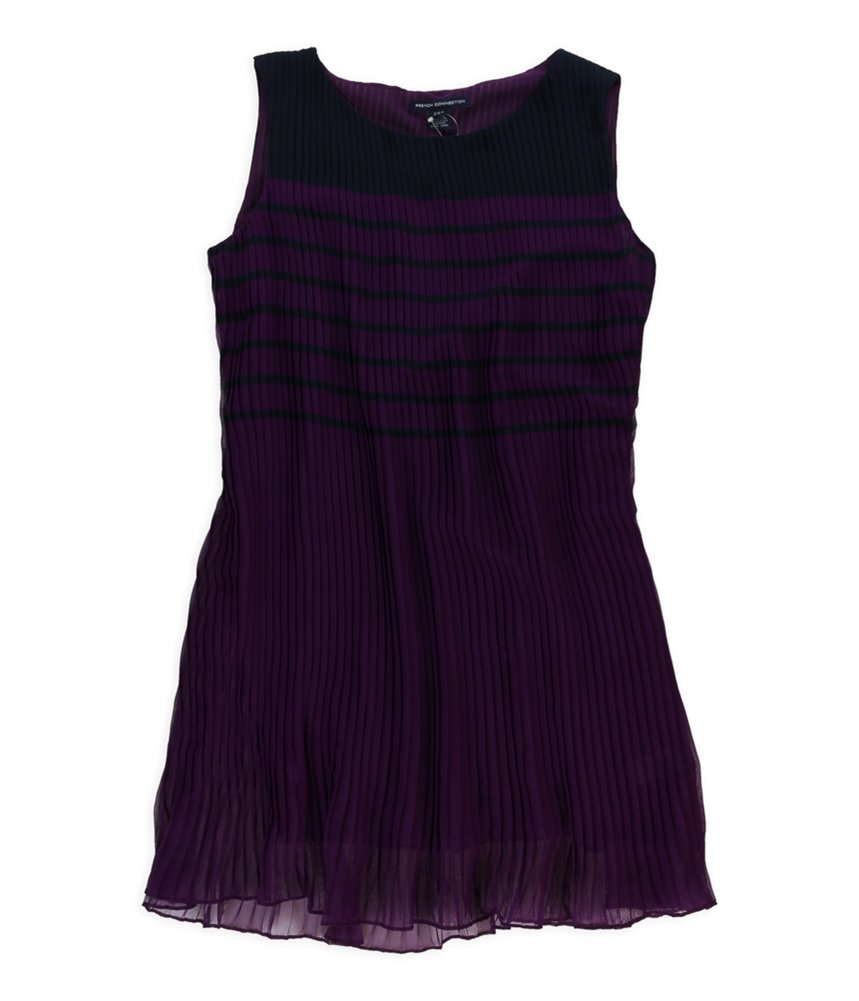 French Connection Women's Caitlin Stripe Shift Dress - Purple, Size 8 | Casual Summer Dress for Office, Party & Vacation Wear