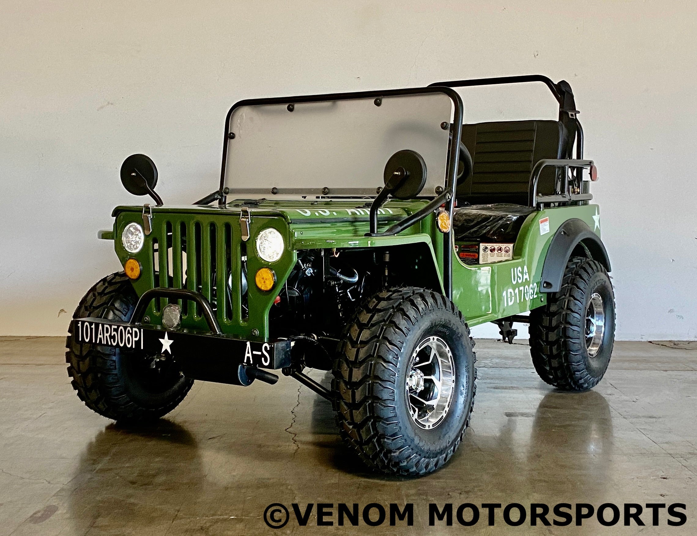 Venom 125cc Mini Jeep - Willys Edition | 3-Speed Manual Transmission | Off-Road Adventure Vehicle for Adults & Teens | Perfect for Trail Riding, Camping & Backyard Fun