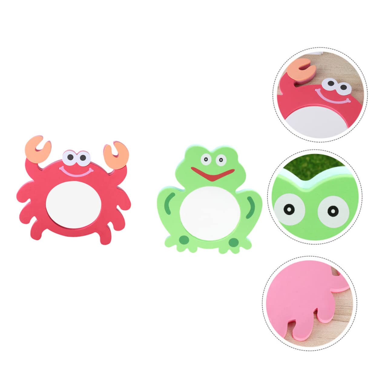 FAVOMOTO 14 Pcs EVA Cartoon Bath Toys - Waterproof Baby Mirror, Educational Travel Mirror for Toddlers, Fun Bathtime & Sensory Play (Red) - Perfect for Bath Time, Baby Development & Travel Accessories