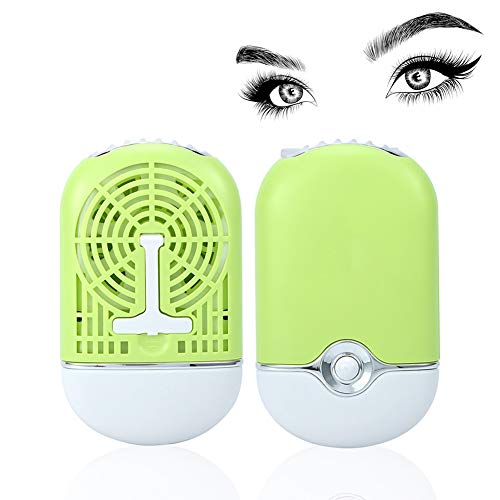 USB Rechargeable Portable Eyelash Blower Dryer Fan - Quick Dry Tool for Eyelash Extensions, Mini Cooling Fan with 3 Color Options (Green) - Perfect for Lash Artists, Salons & DIY Beauty at Home