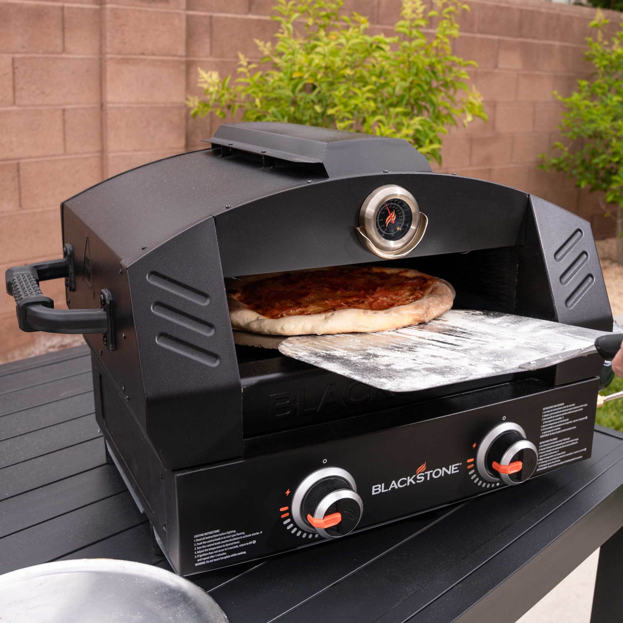 Portable Outdoor Pizza Oven for Home & Camping - Countertop Wood Fired Pizza Maker with Temperature Gauge - Perfect for Backyard Parties, Picnics & RV Trips