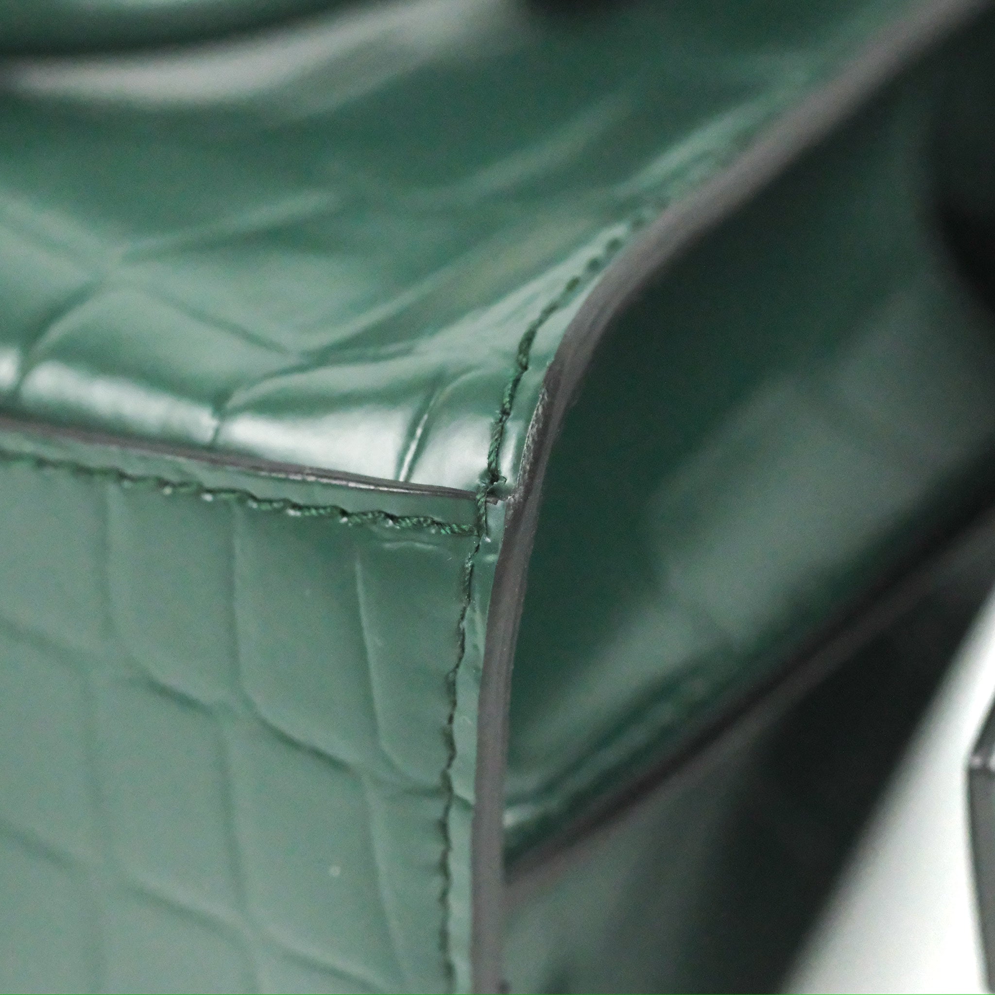 Balenciaga Mini Neo Classic City Bag - Green Crocodile Embossed Leather Crossbody Bag for Women | Perfect for Everyday Use, Parties & Travel