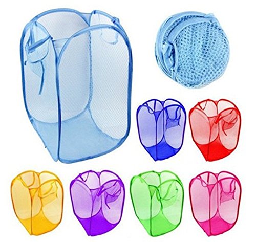 Rainbow Love 6-Piece Foldable Pop-Up Mesh Laundry Hamper Set - Collapsible Storage Baskets for Clothes, Toys & Organizing - Perfect for Kids Room, Nursery, Dorm & Travel